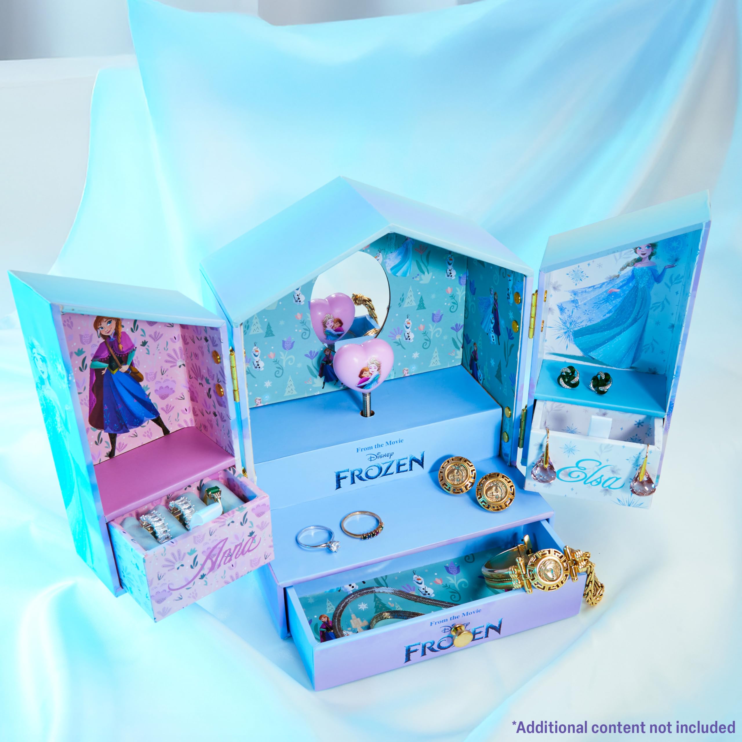 Get Trend Disney Kraina Lodu Muzyczna Pudełko Na Biżuterię Pomysły Na Prezent Nastolatki Sypialnia Dekoracja Elsa Zwijana Pozytywka z Lustrzanym Szufladami Do Przechowywania Prezenty dla Niej, Liliowy
