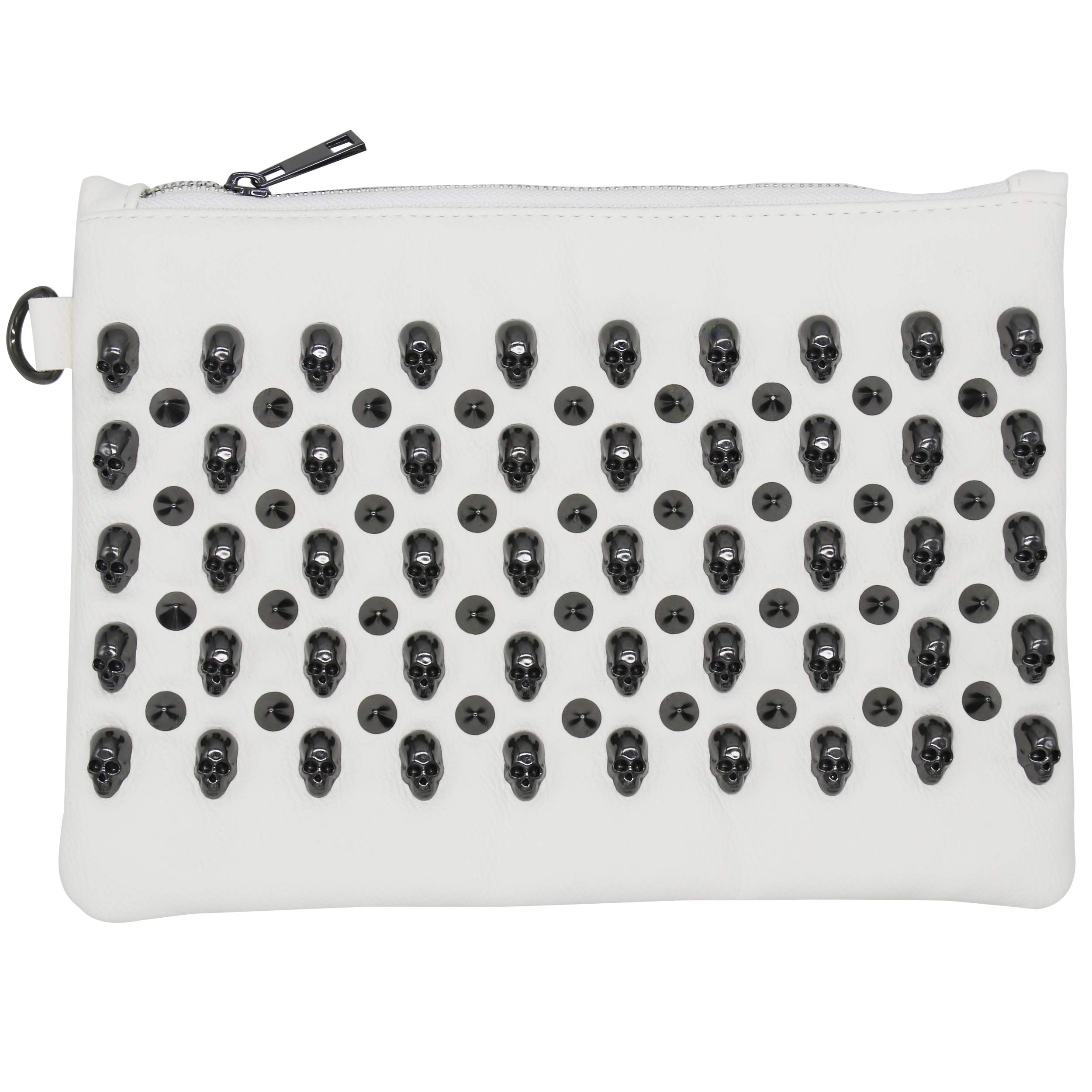 HISTAR Golf-Handtragetasche aus echtem Leder mit schwarzen Nieten, tolles Golf-Zubehör, Golf-Geschenke (weiß)