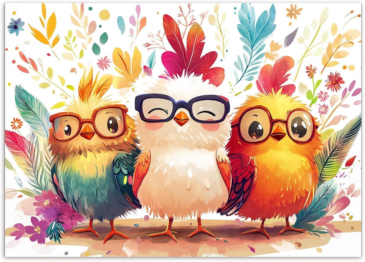 ‌Artipuz 1000 Piece Jigsaw Puzzle for Adults - Colorful Funny Chicken, 27.6" x 19.7" – Stress Relief & Cognitive Challenge, Ideal Mindfulness Gift for Family Game Night, Artistic Wall Decor