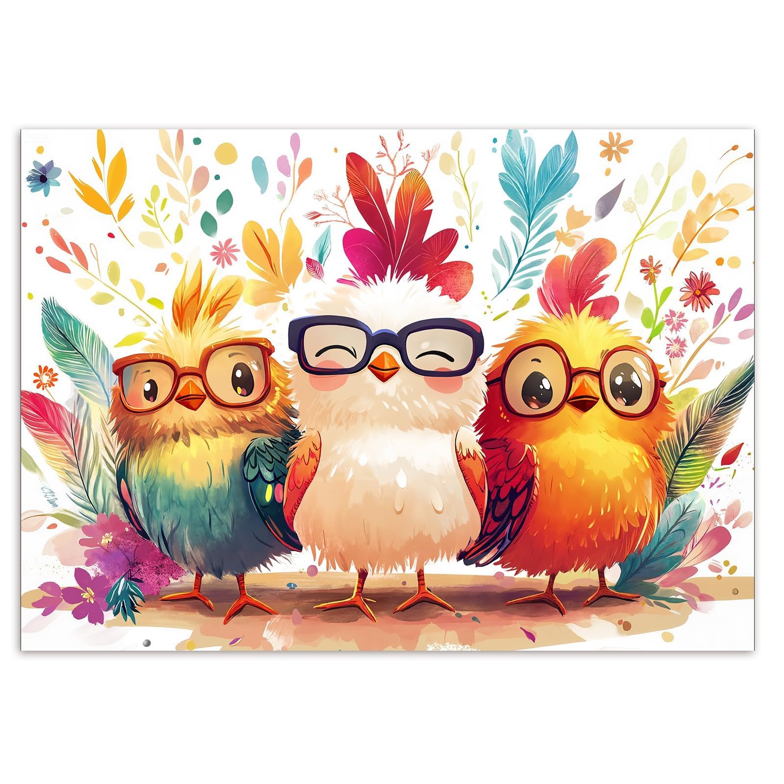 Photo 1 of ?Artipuz 1000 Piece Jigsaw Puzzle for Adults - Colorful Funny Chicken, 27.6" x 19.7" – Stress Relief & Cognitive Challenge, Ideal Mindfulness Gift for Family Game Night, Artistic Wall Decor