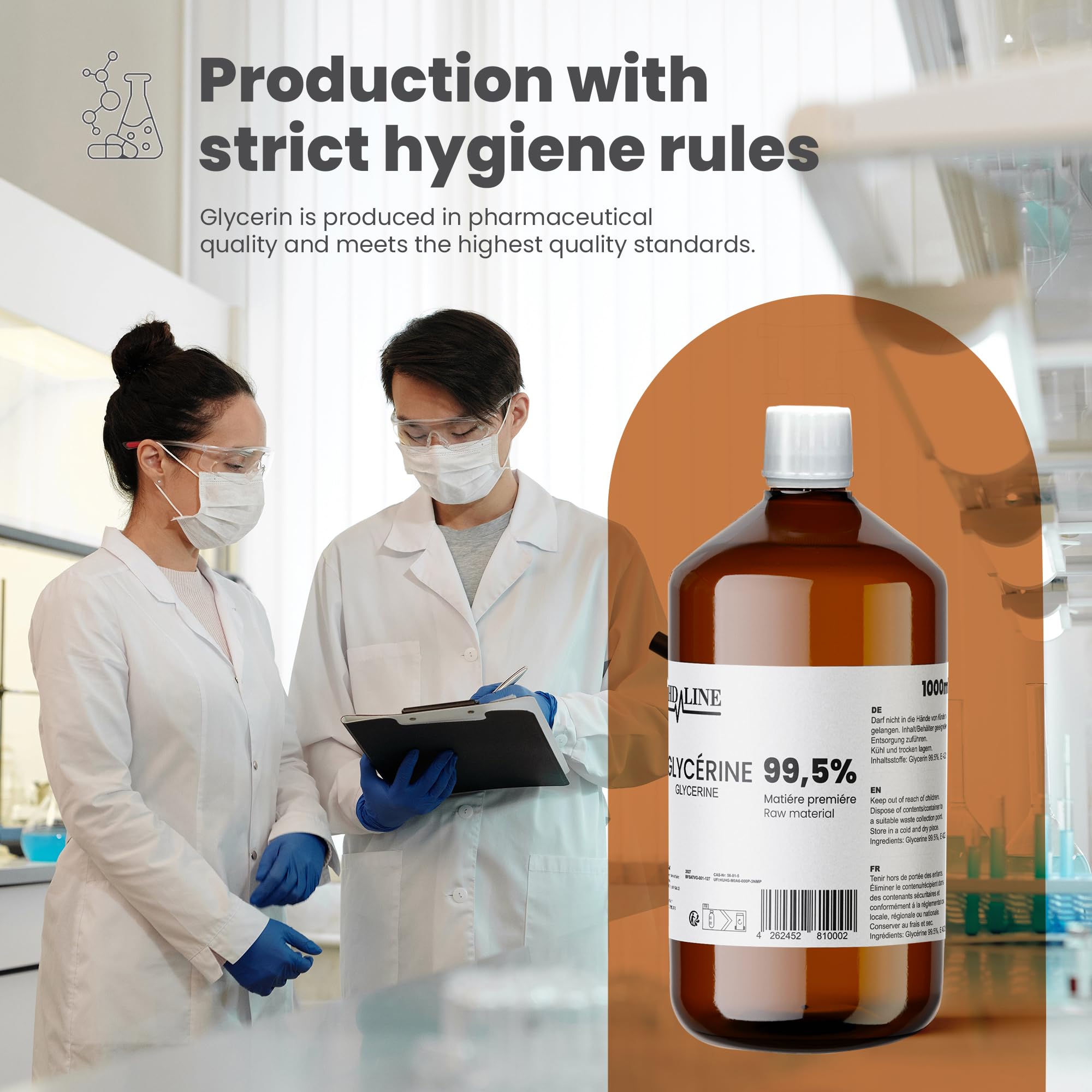 Hd-Line E422 4260414640051 Gliceryna 99,5%, Przezroczysty, 1000 ml