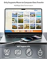 Vista 5 de [Certificado MFi] Adaptador USB C a Lightning, adaptador tipo C a Lightning, compatible con carga rápida PD de 36 W, compatible con iPhone iPad Gris