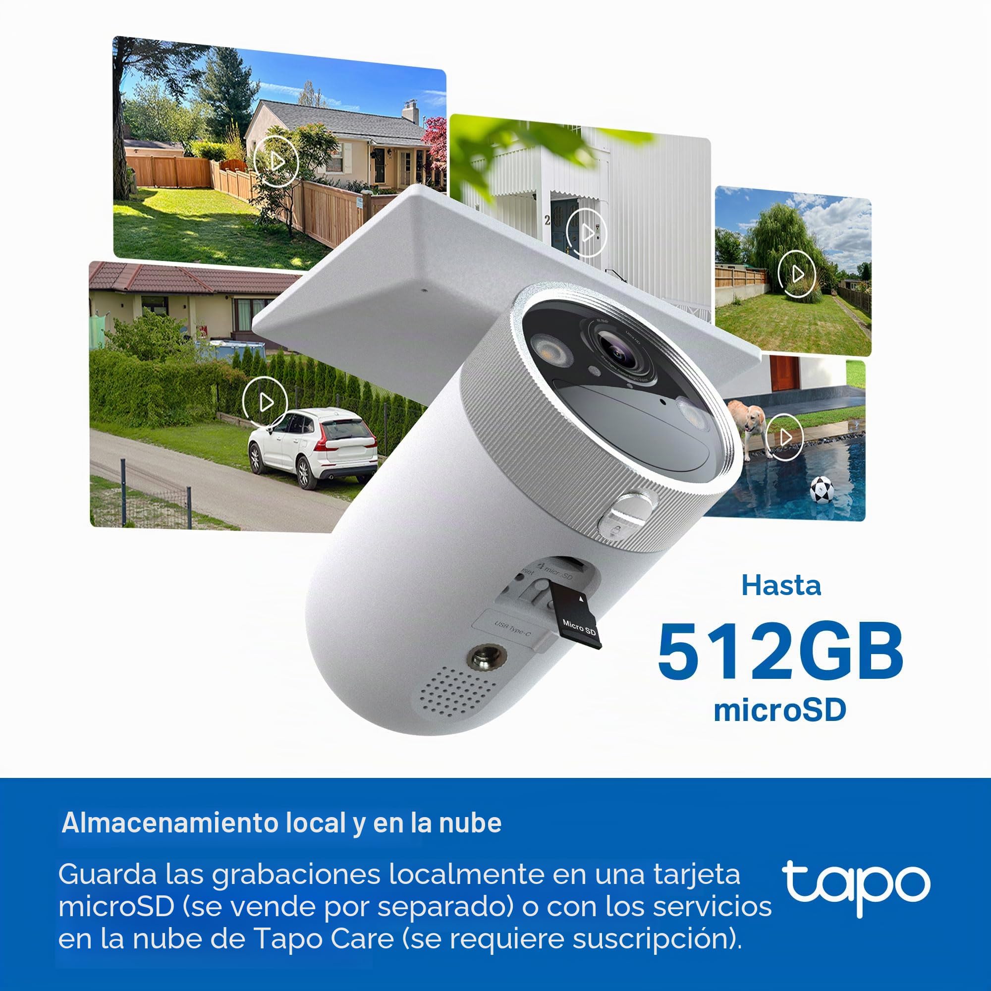 Tapo C465 - Cámara vigilancia WiFi Exterior, 4K, Paneles solares Integrados | Detección de Movimiento, Personas, Mascotas y Vehículos. Con Panel Solar. Visión Nocturna. IP65. App Tapo.