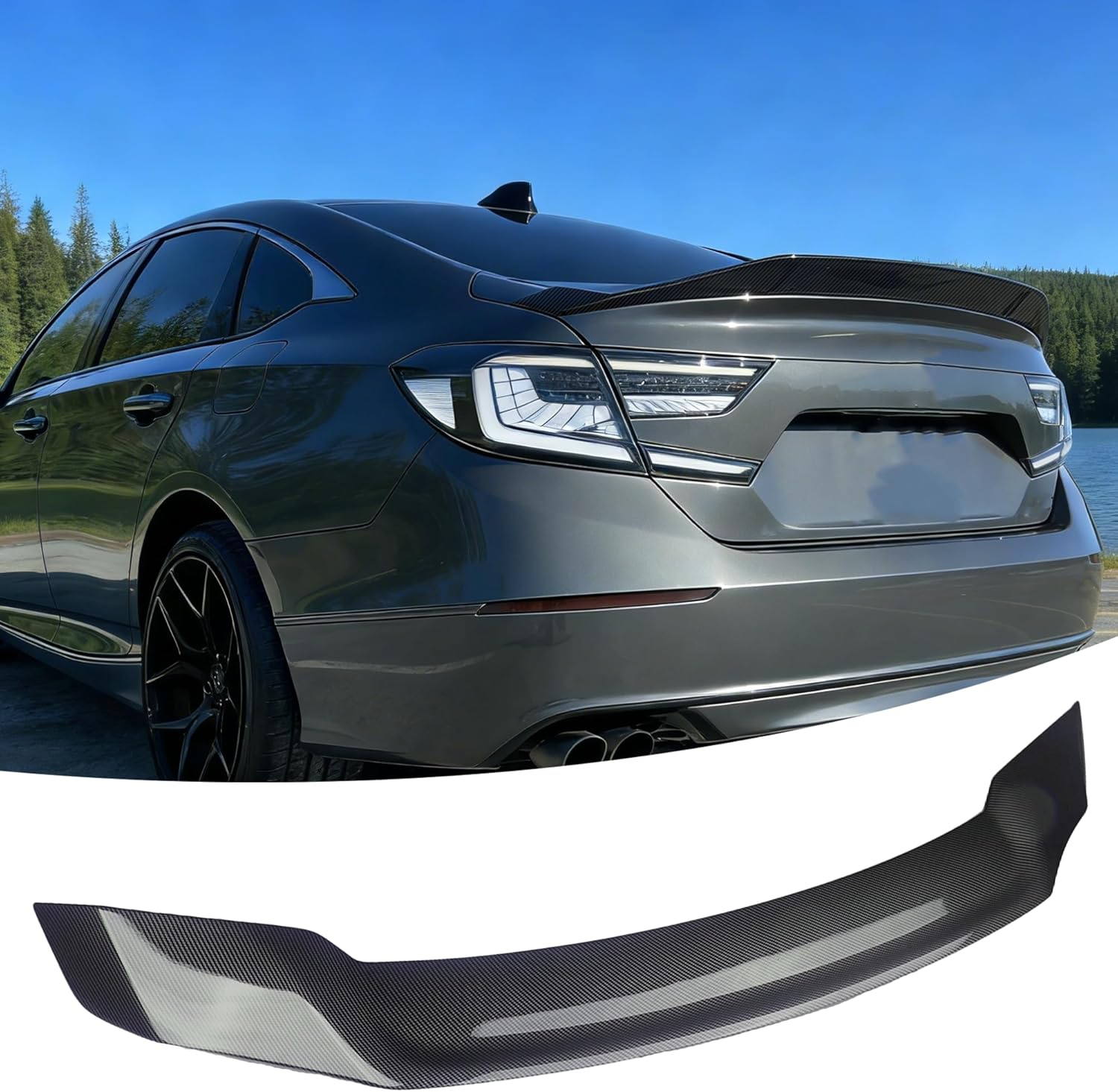Rear Trunk Spoiler Wing Fit for Honda Accord 10th Gen 2018-2022 Hybrid/Sport/Touring/SE/LX Sedan Sport Style Decklid Lip Exterior Accessories