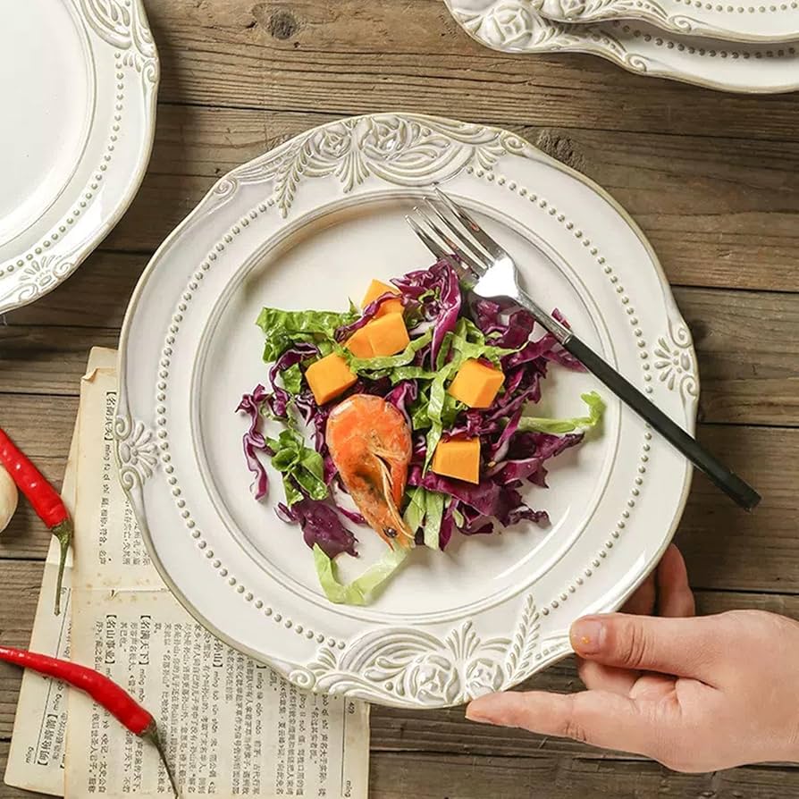 美品❣️ヨーロッパ 食器 大皿 プレート ピンク レースプレート(大皿)32cm | 盛り皿・位置皿に最適な大皿