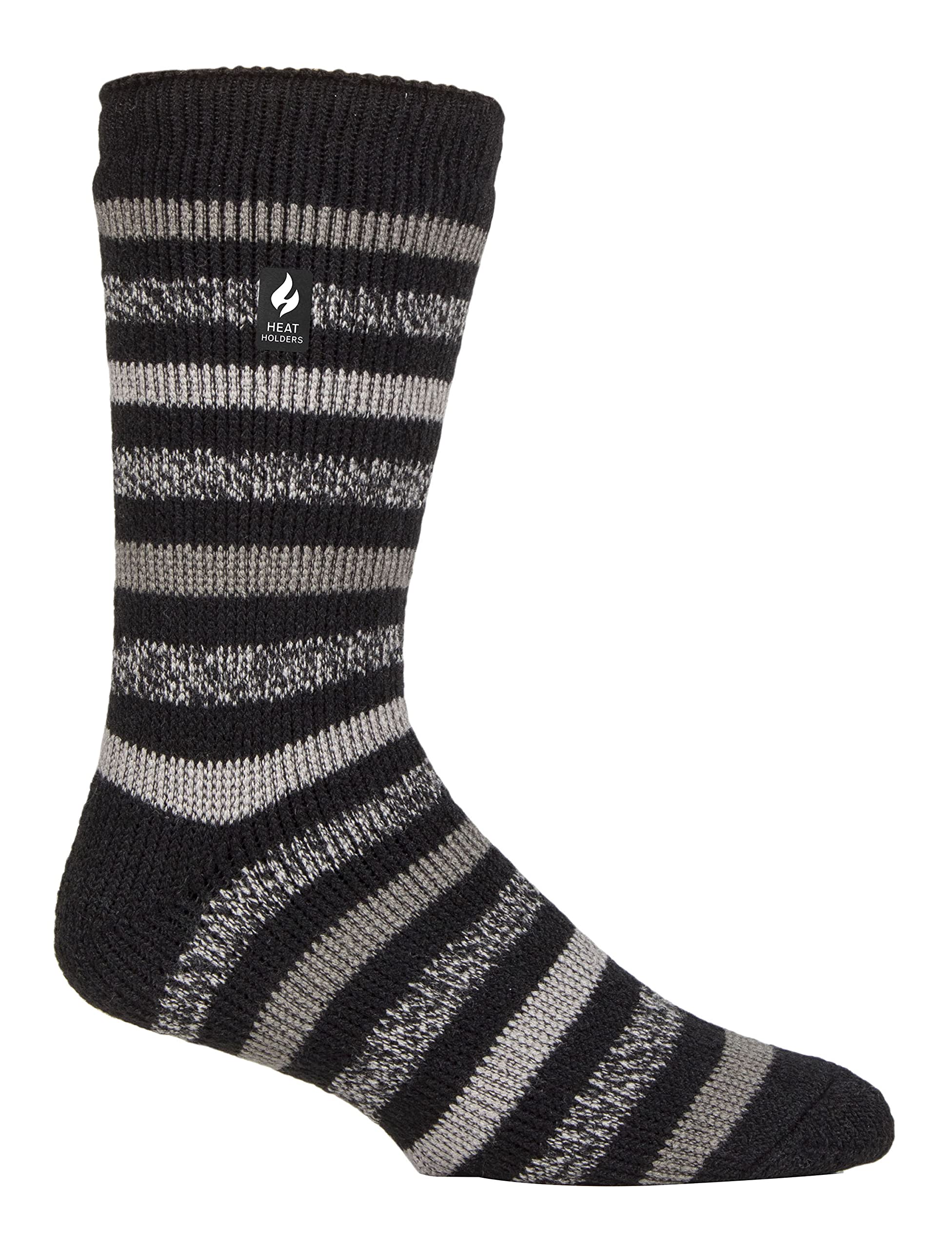 HEAT HOLDERS - Mens Extra Thick Thermal Socks for Winter | Warm Fluffy Fleece Insulated Socks | Gifts for Men (6-11, Black (Dublin))