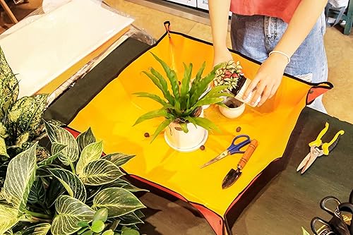 Miniatura 9 de VinYankee 2 alfombrillas de trasplante para trasplante y control de desorden de suelo en macetas, 26.8 x 26.8 pulgadas, impermeable, bandeja para