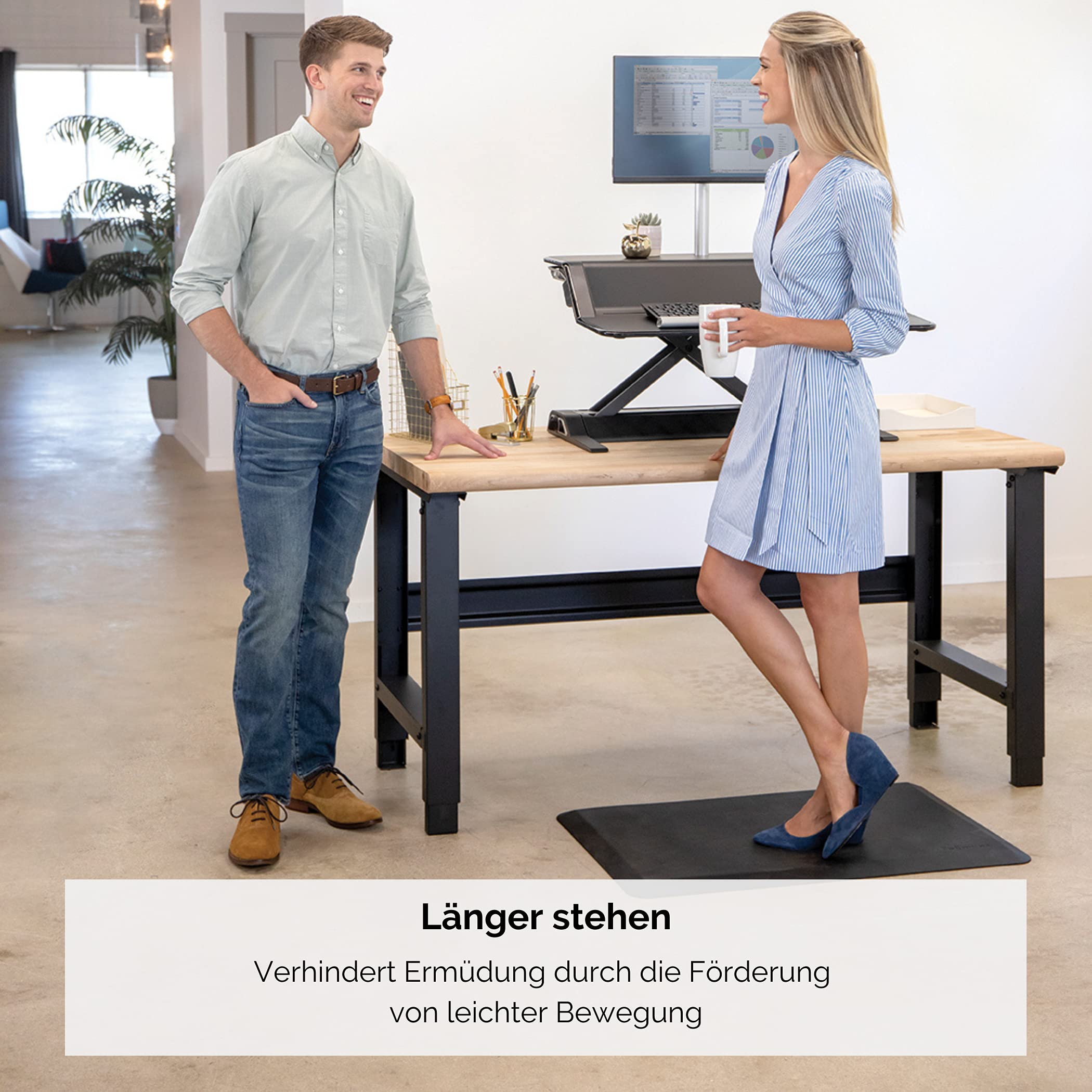 Fellowes Anti-Ermüdungsmatte für Steharbeitsplätze, ergonomisch, für Büro und Home Office Schwarz