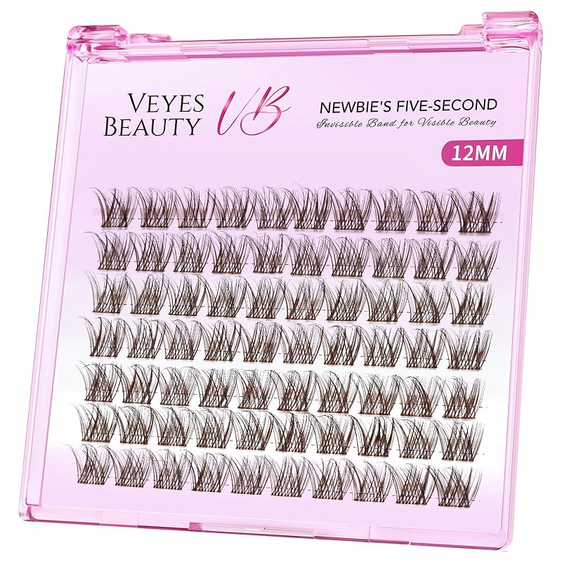 VEYESBEAUTY Cílios Postiços em Tufos Marrons LuxeBold 12 mm Série Newbie's Five-Second