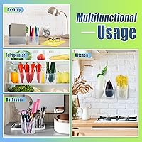 Vista 7 de 8 Pcs Storage Organizer Bins Wall Mounted Organizer Basket Clear Stackable Hanging Baskets Plastic Cabinet Door Organizer for Organizing for Wall