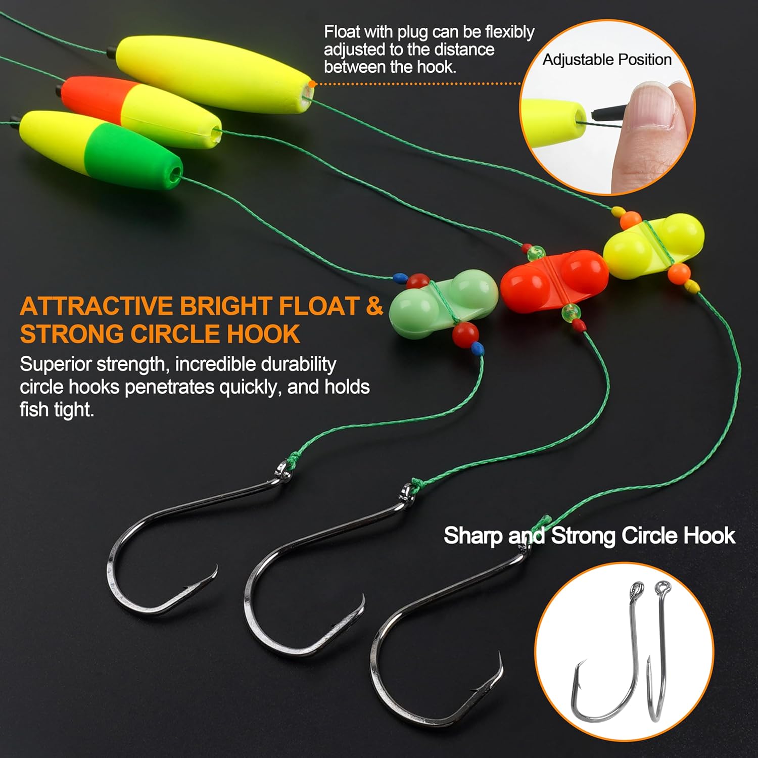 Catfish Rig Tackle Making Kit Catfishing Tackle Accessories Catfish Tackle with Catfish Floats Catfish Hooks Bobber Stoppers Swivels Fishing Rattle Bells Fishing Beads Catfishing Gear Equipment