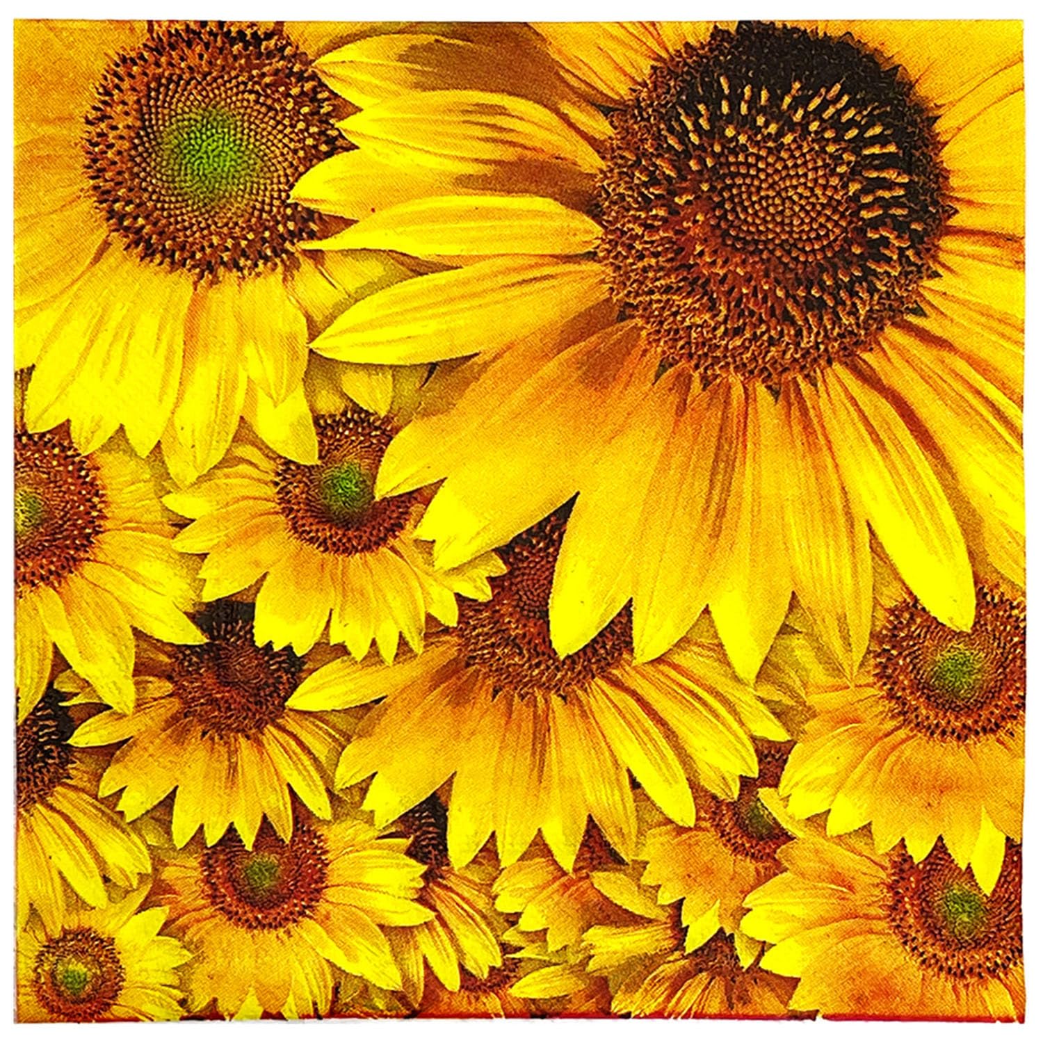Tovaglioli di Carta Girasole Pattern Tovaglioli Decorati Per Decoupage Bar Compleanno Carta Igienica Tovagliolo Decorazione Da Tavola Usa e getta Per Matrimoni Feste 30 Packs(33x33cm)