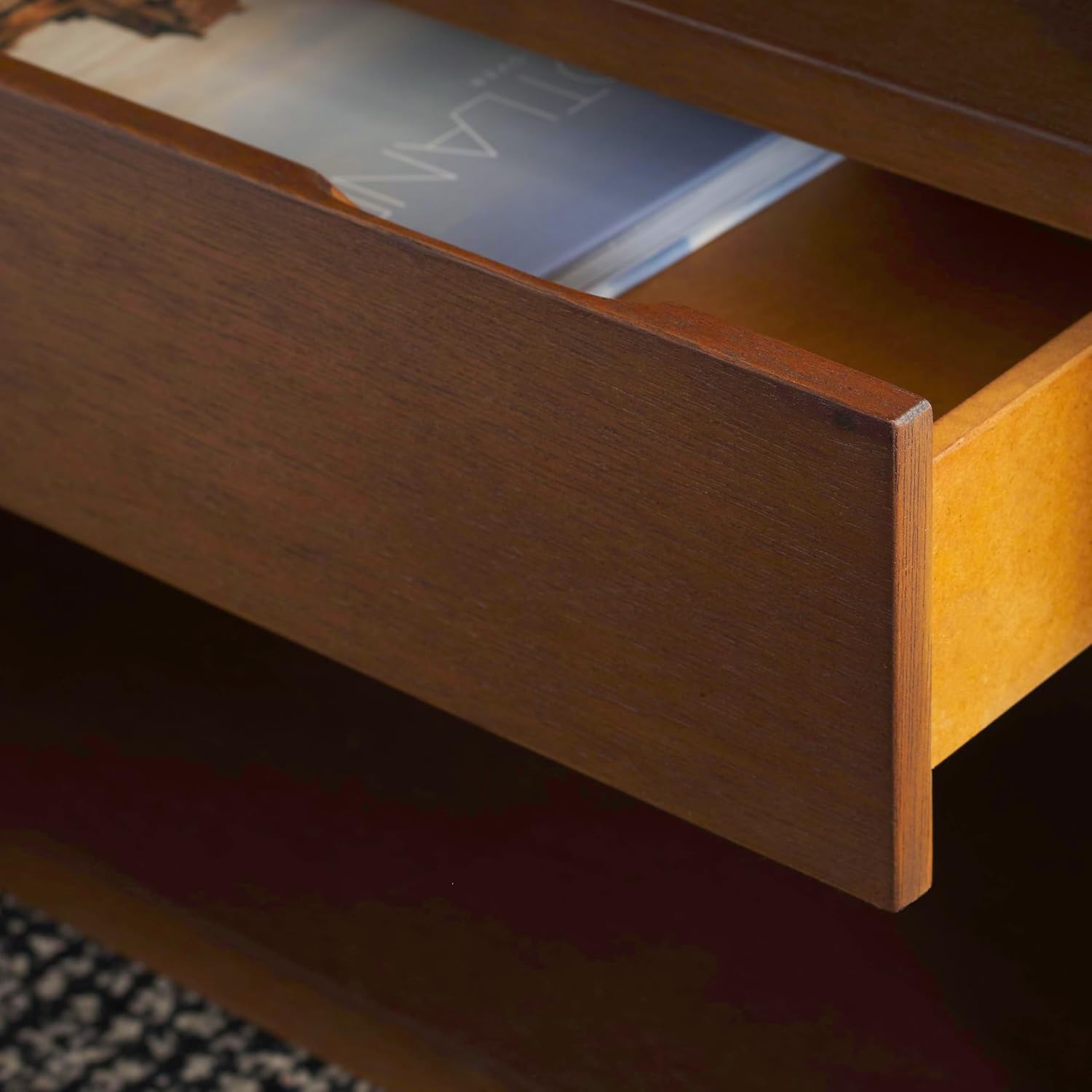 SAFAVIEH Home Collection Munson Natural 2-Shelf 1-Drawer Nightstand (Fully Assembled)