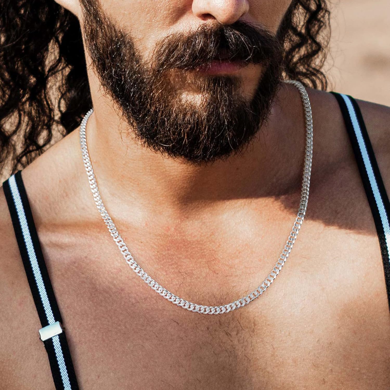 GLIVEOR Cuban Link Chain Necklace for Men & Women, 16 18 20 22 24 26 28 30 Inch Multi-Length Chunky Silver Chain, 3mm 3.5mm 5mm Widths - Image 5