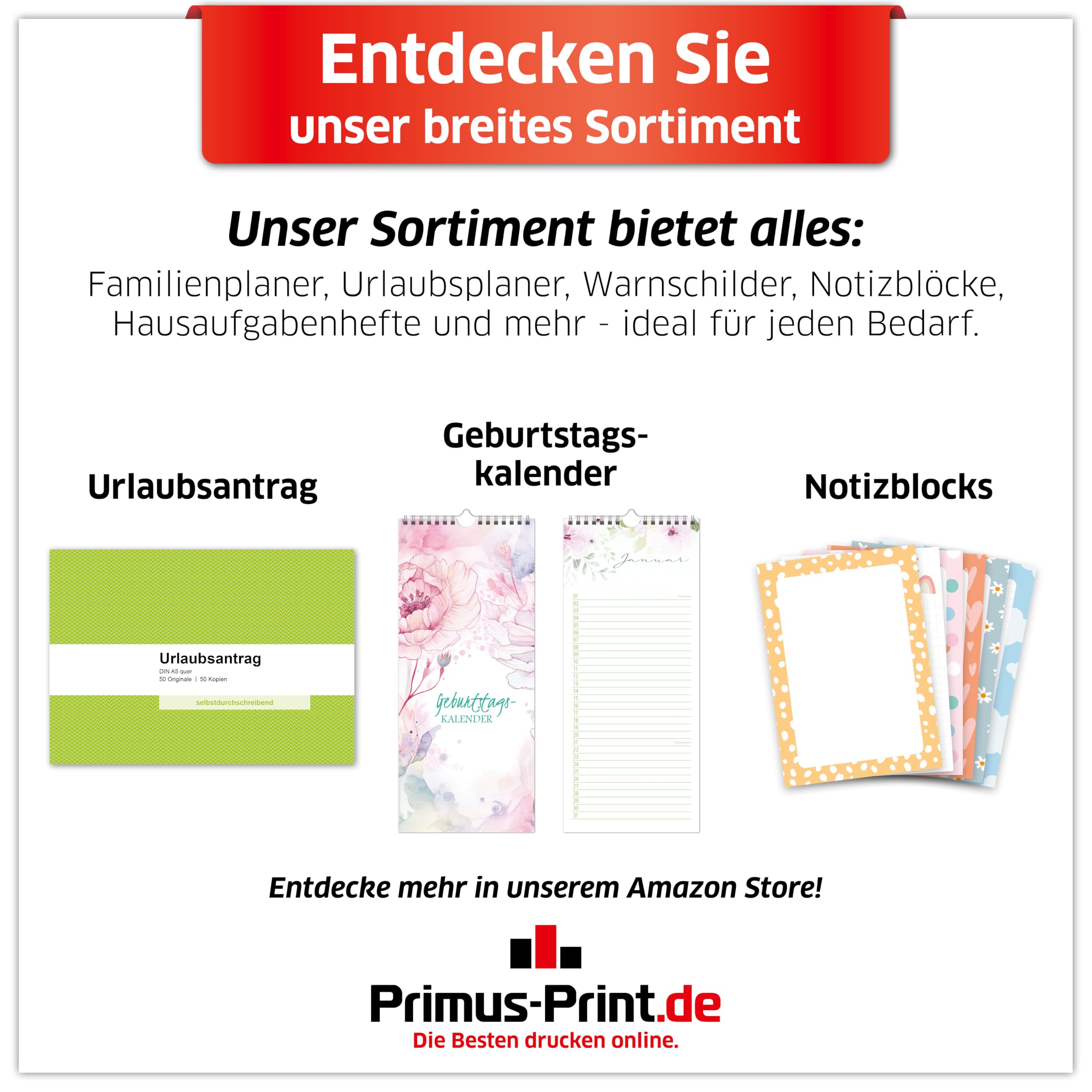 PRIMUS PRINT Schreibtischunterlage Papier DIN A2-2026 & 2027 Jahreskalender - 80g Dickes Naturpapier - Stabiler Papprücken - 25 Blatt - mit Schutzleiste - Büro und Homeoffice [10er Set]