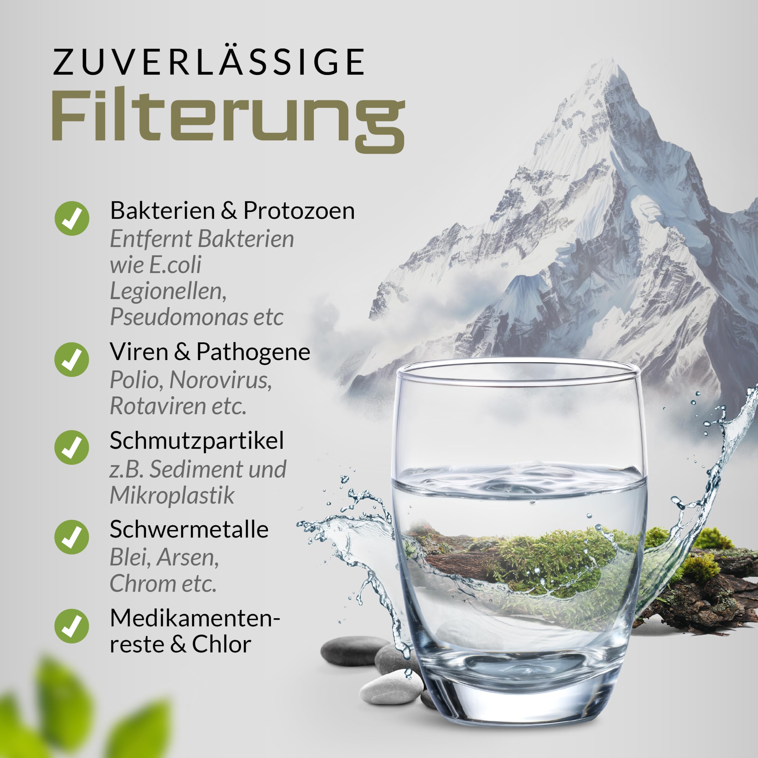 BERGKVIST® Outdoor Wasserfilter Flasche FJÄLLKLAR [1l] für Survival & Co. | 1 Liter Trinkflasche mit Filter für sauberes Trinkwasser, Wasseraufbereitung für Campen, Wandern & Prepper-Ausrüstung