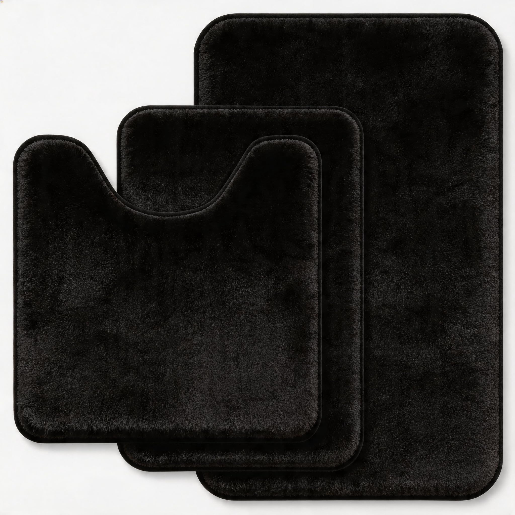 RUN HELIX Black Memory Foam Bath Rug Set
