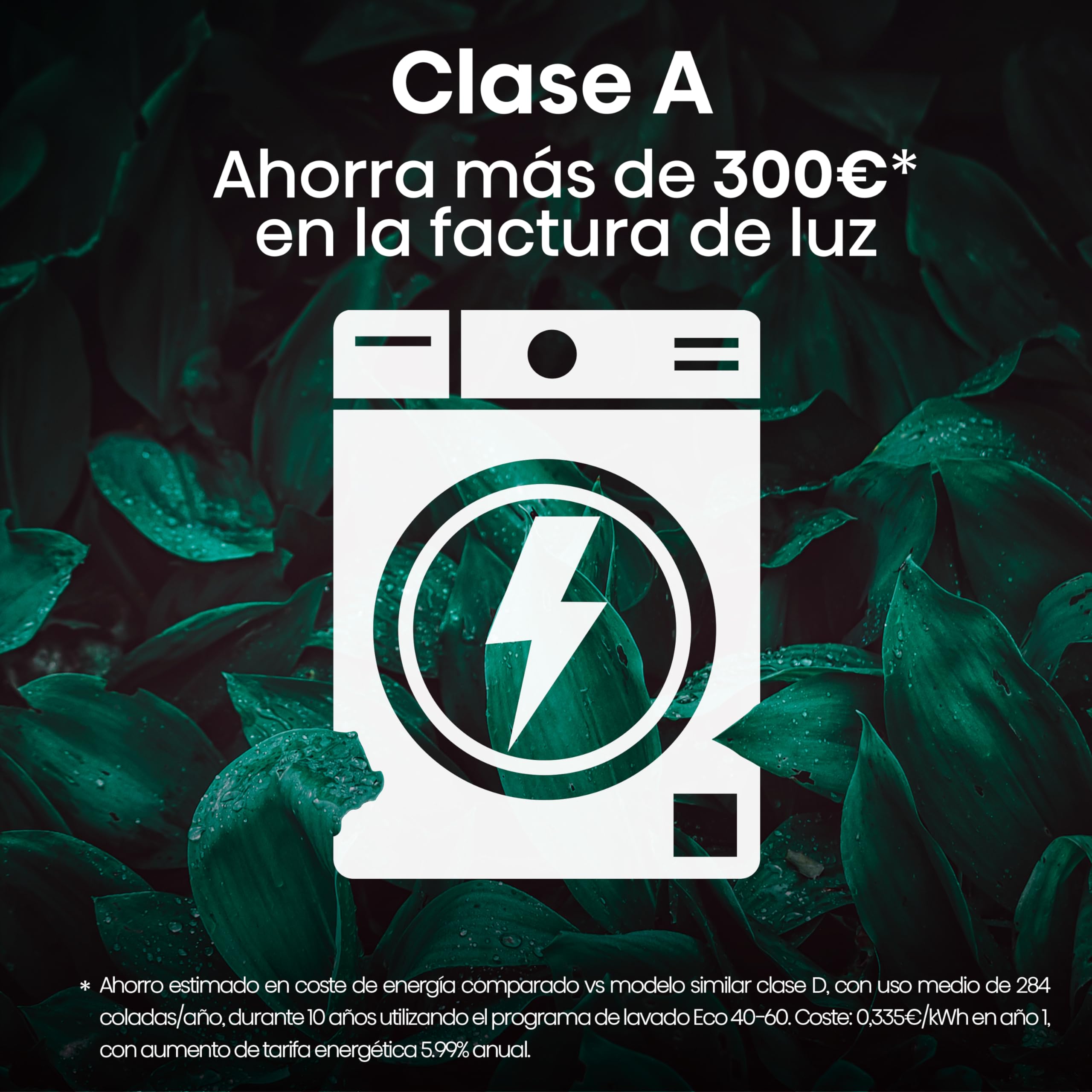 Hisense WFQE8014EVJM Lavadora 8 Kg, 1400 rpm, 15 Programas Automáticos, Vapor, Motor Inverter, Clase Eficiencia Lavado A, Pantalla LED, Programa Rápido, PureJet, Blanco
