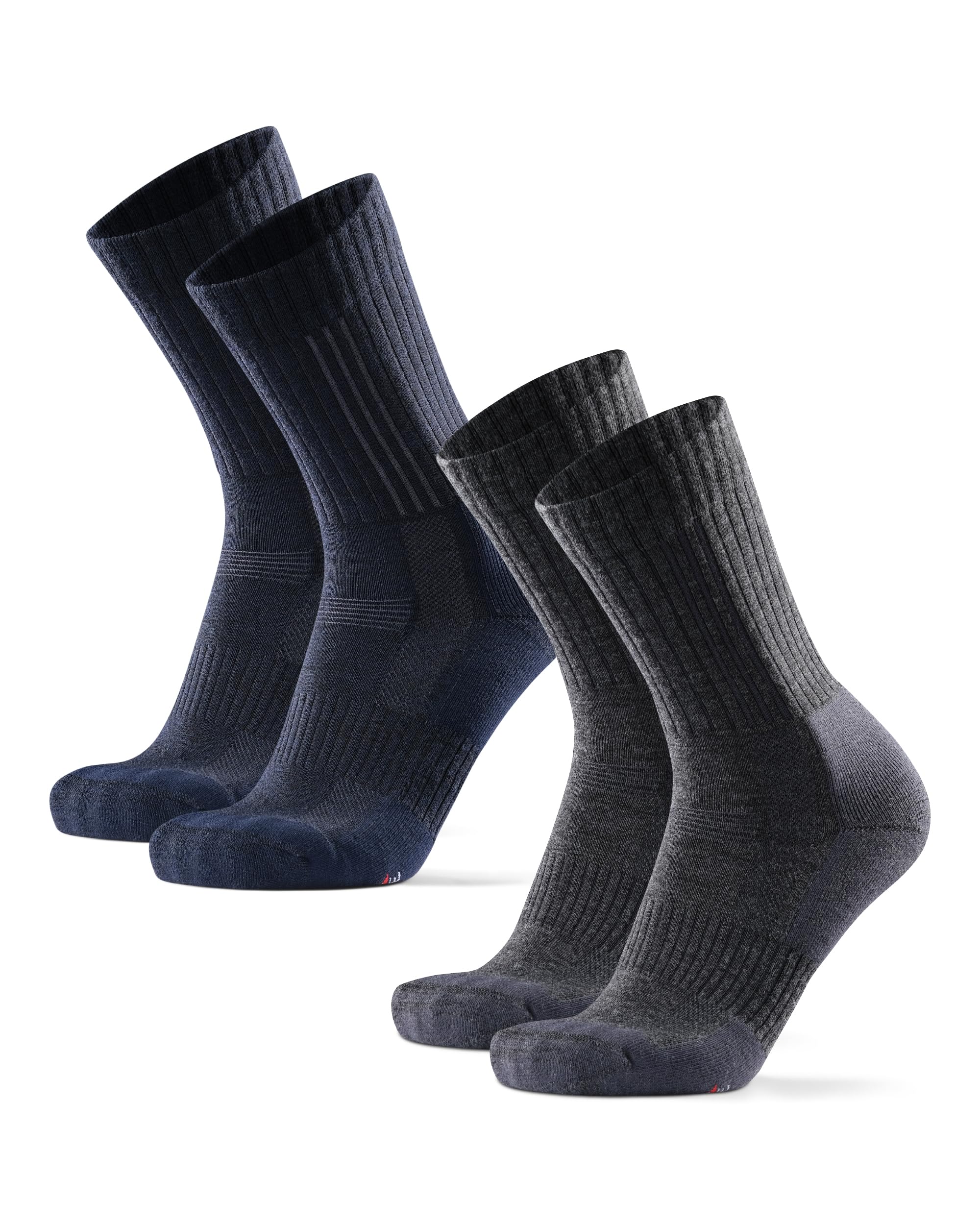 DANISH ENDURANCE Terrain Expert Pro Hiking Socks, Warm Merino Wool, Moisture-wicking & Anti-blister Walking Socks for Long Hikes, for Men & Women, Unisex, 2 PackOEKO-TEX STANDARD 100