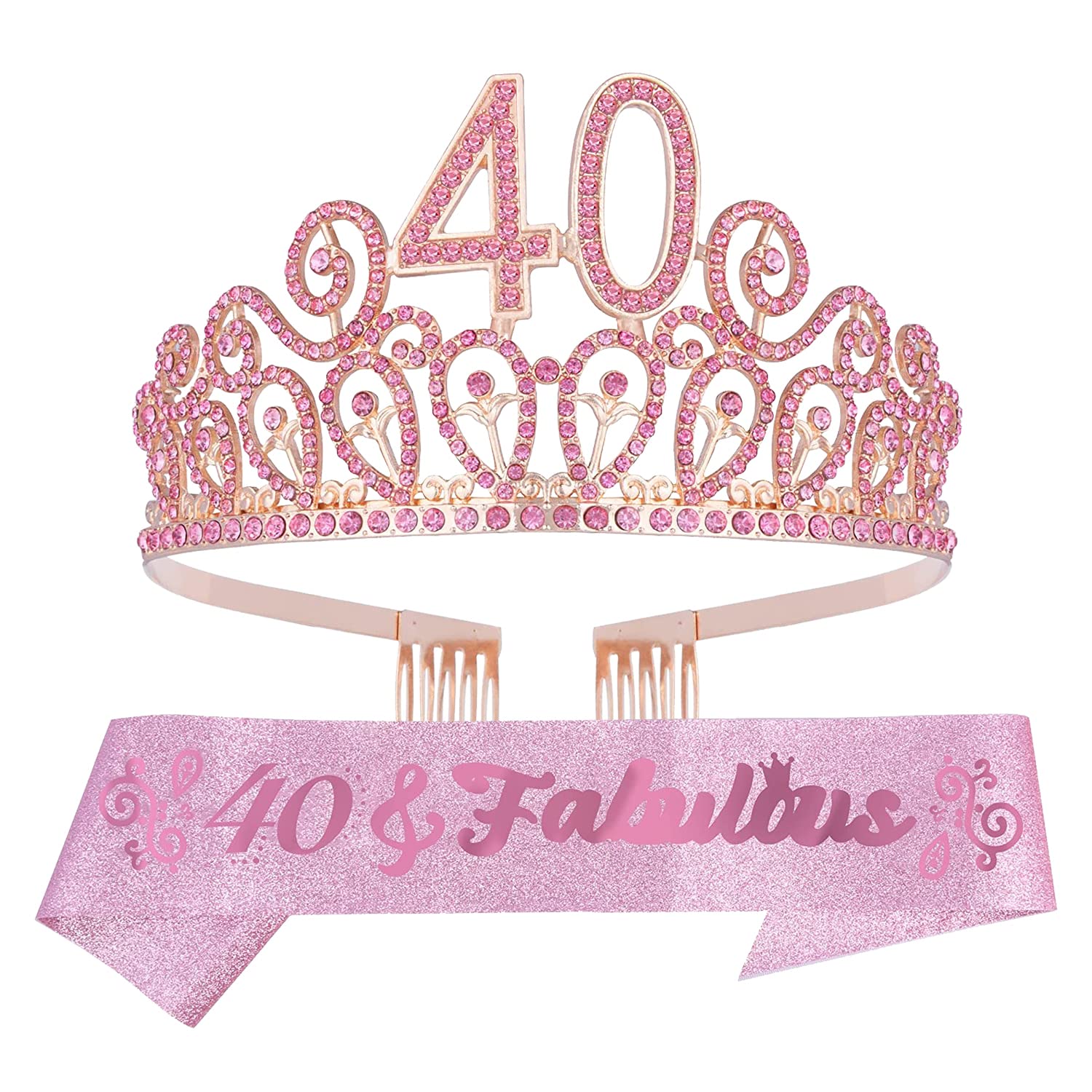 Amazon.com: MEANT2TOBE 40th Birthday Sash and Tiara for