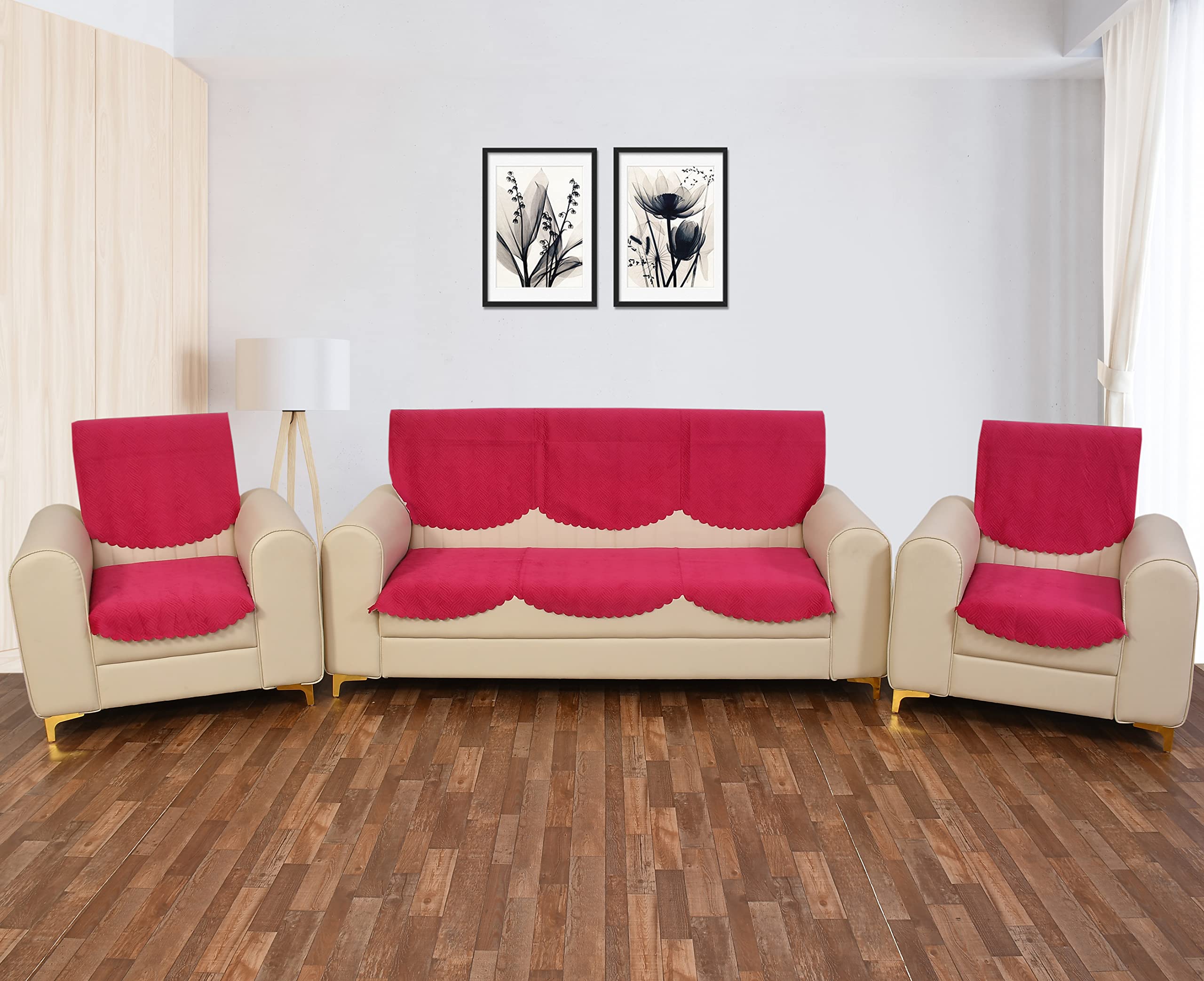 Pink Quilted Sofa Cover - Velvet 1 Seater Cover -20 Pink Quilted Sofa Cover - Velvet 1 Seater Cover -20