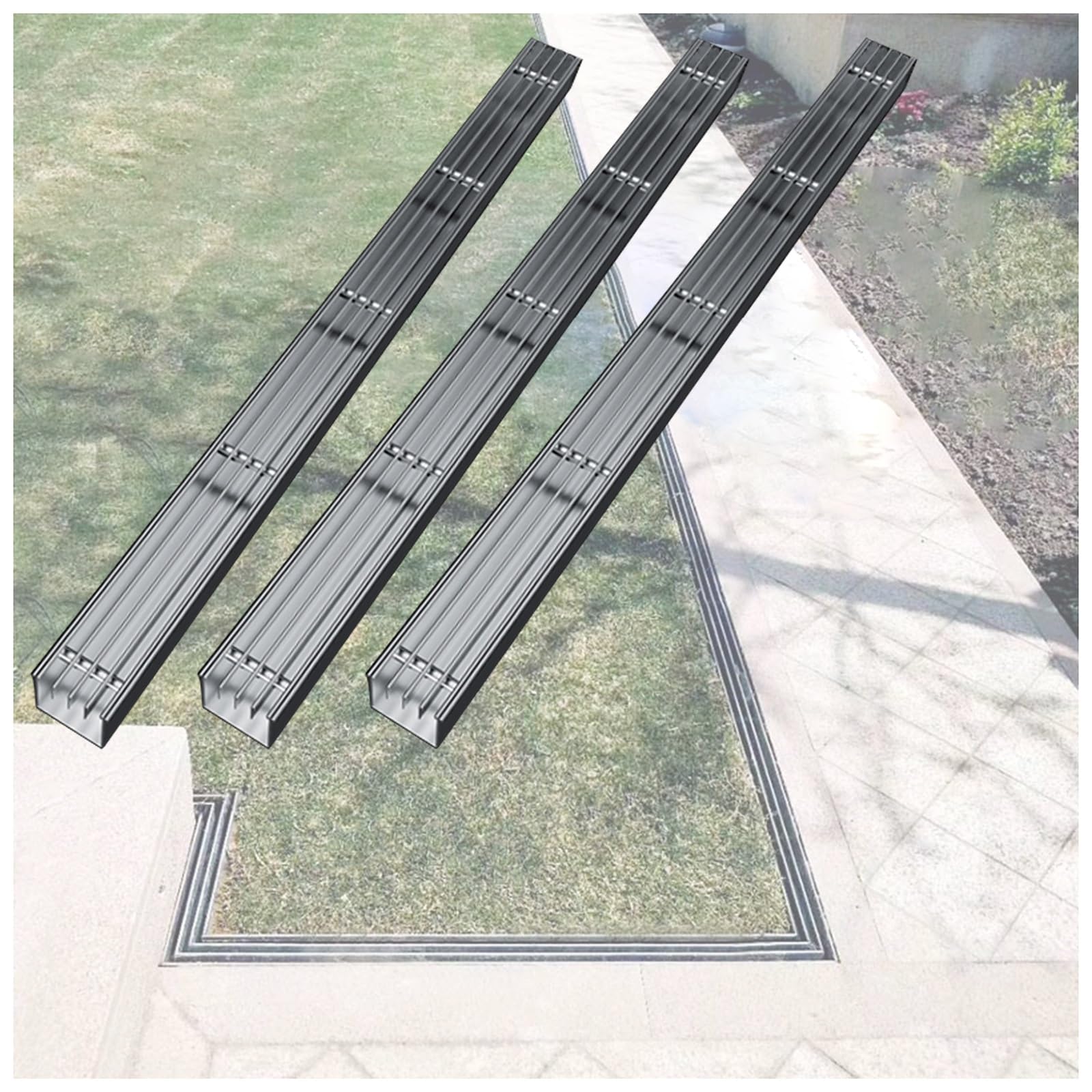 Drainage de tranchée en acier inoxydable 100cm pour caniveau de patio discret