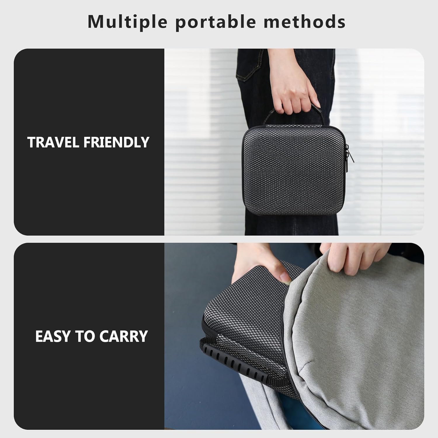 Hard Case for DYMO LetraTag 200B Bluetooth Compact Label Maker, Storage Holder Bag with Zipper Mesh Pocket for Label Tapes, Batteries, Charging Cable, Black - Image 5