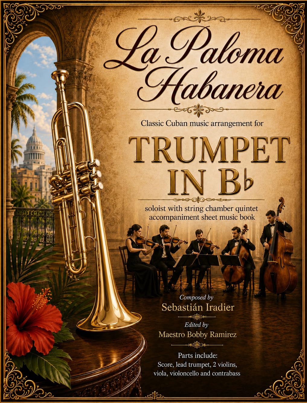 Livre de partitions La Paloma Habanera pour soliste trompette