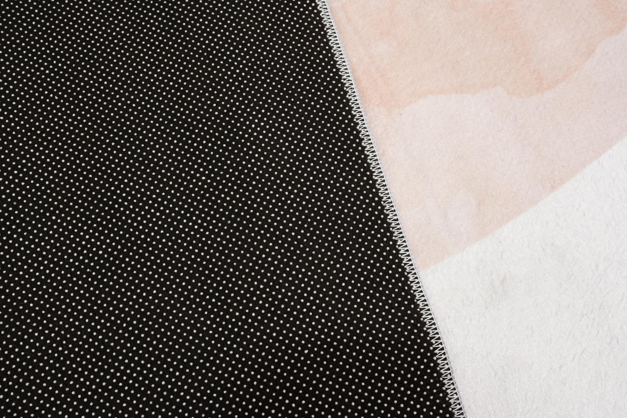 TAPISO Flannel Tappeto Soggiorno Stampato a Macchina Antiscivolo Lavabile Pelo Corto Design Moderno Astratto Geometrico Sfumature Blu Rosa Sala Camera Salotto Oeko-Tex 140 x 200 cm