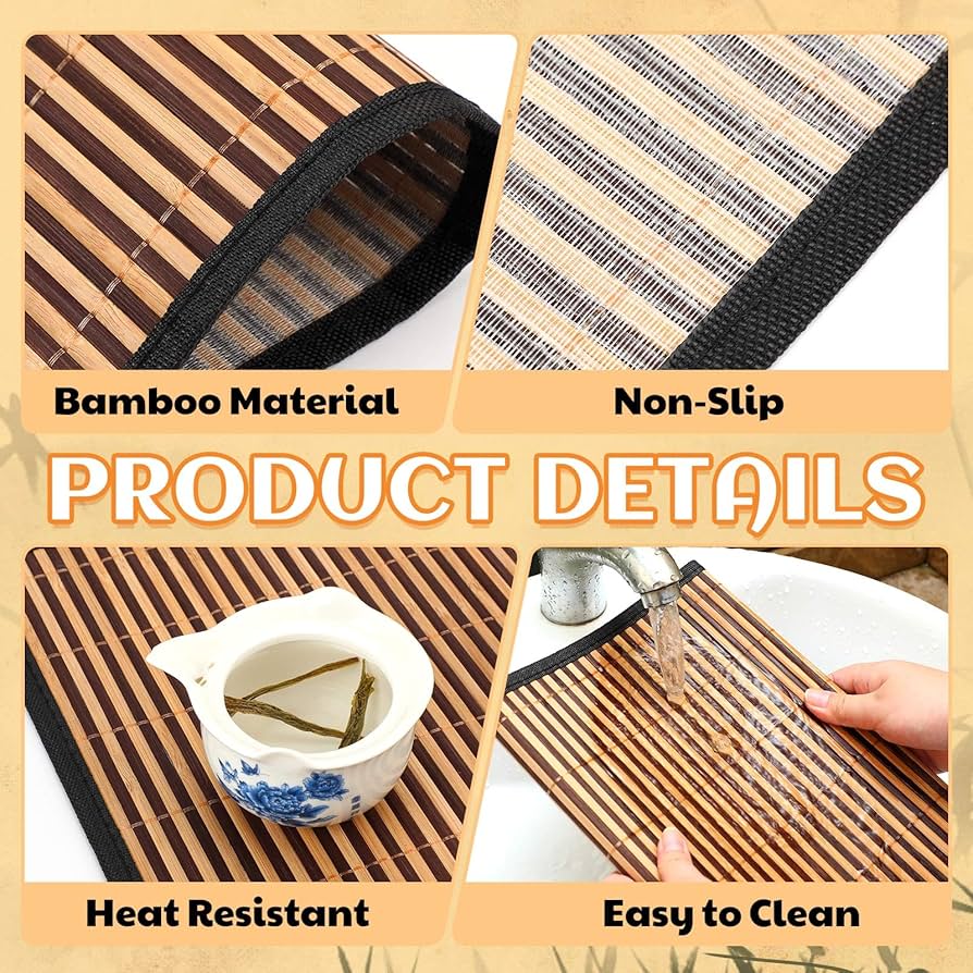 Amazon.com: Pickmesh Bamboo Placemats Set of 6, Bamboo Table Mats Amazon.com: Pickmesh Bamboo Placemats Set of 6, Bamboo Table Mats