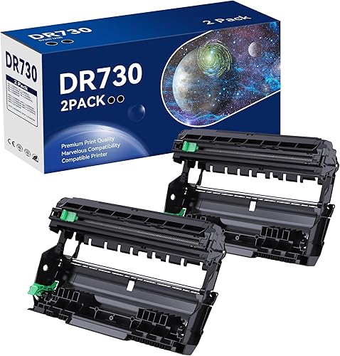 iNKPAD DR730 Unidad de tambor compatible con 2 unidades (no tóner) de repuesto para Brother DR-730 Unidad de tambor compatible con impresora