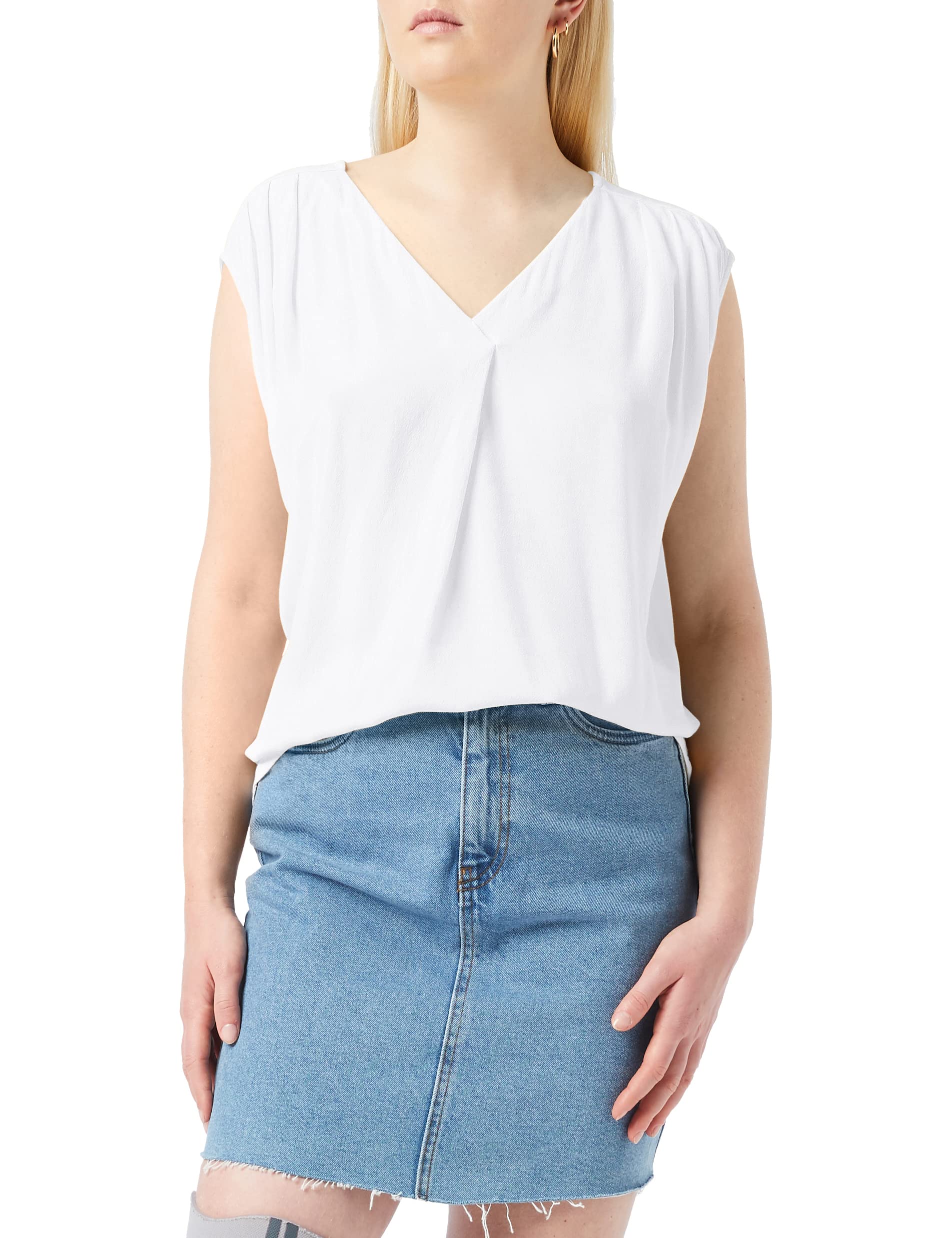 Only Onlroberta S/S V-Cuello Top Wvn Blusas para Mujer
