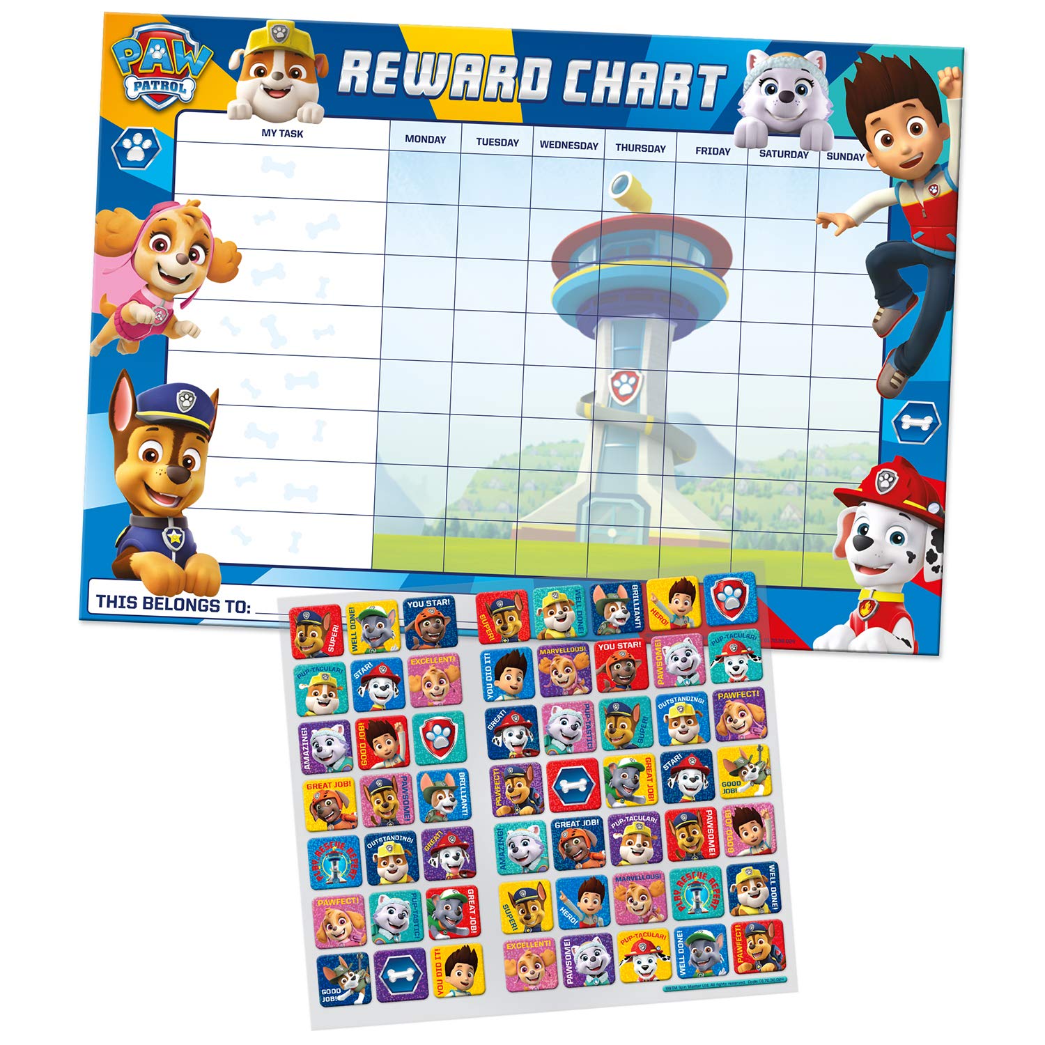 Buy Paper Projects 01.70.30.024 Paw Patrol Everyday Reward Chart and 56 ...