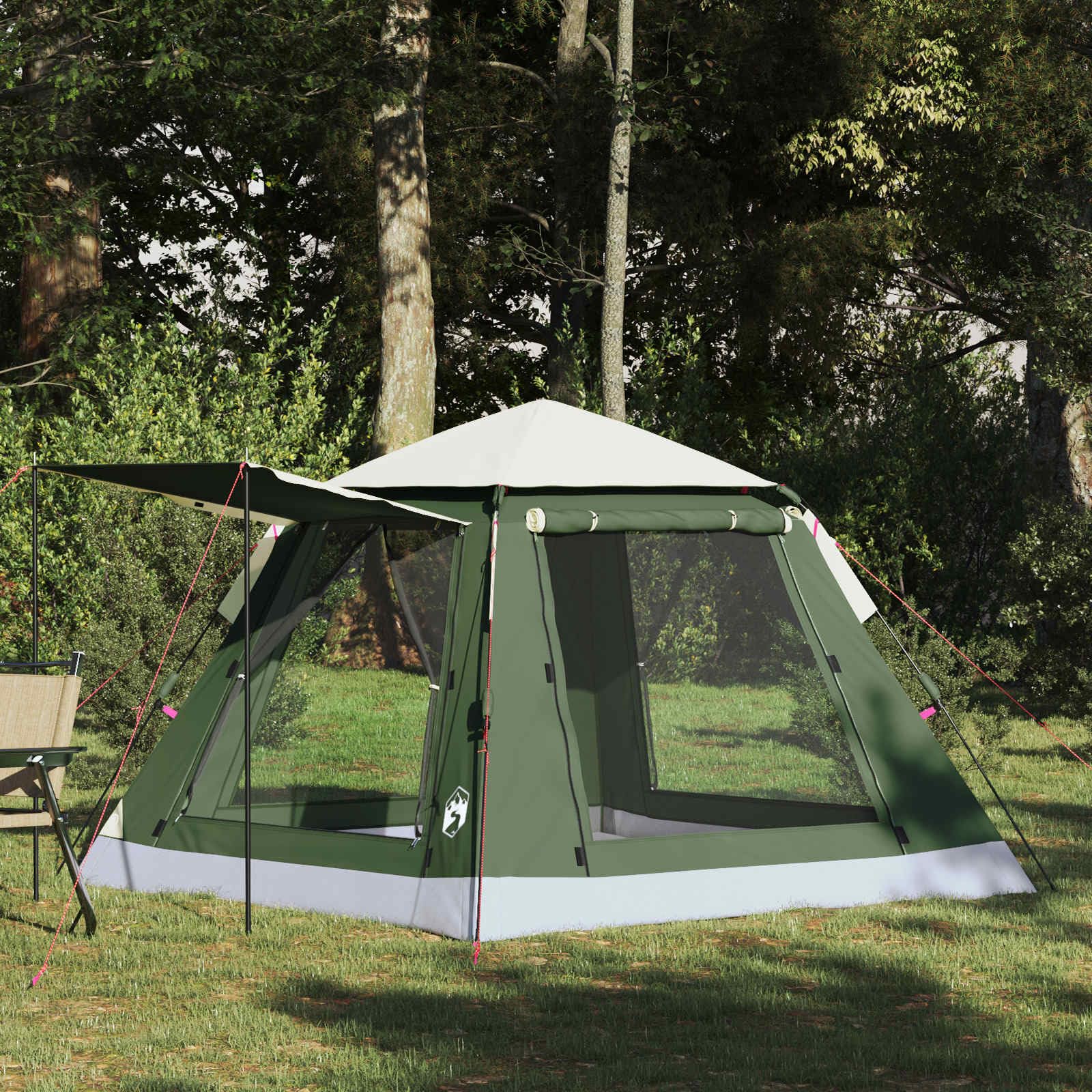 Instant Zelt, wasserdicht, Polyester, 185T, mit UV-Schutz, 2 Türen, 10 Heringe, 6 Seile, Transporttasche für Camping