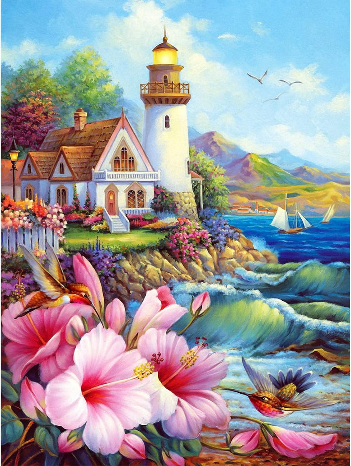 AIRDEA Lighthouse Diamond Painting Kits for Adults Kids, DIY 5D Full