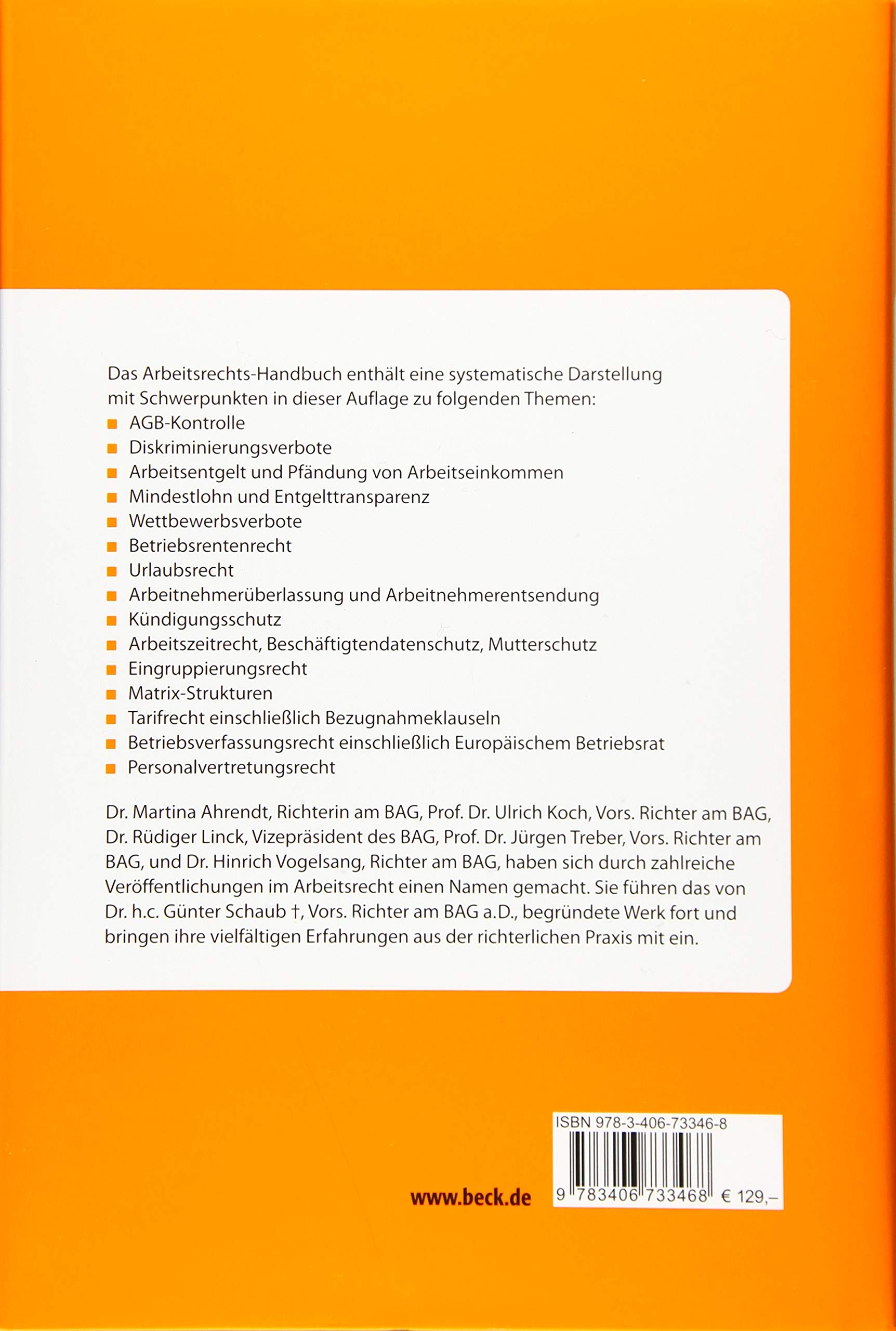 Arbeitsrechts-Handbuch: Systematische Darstellung und Nachschlagewerk für die Praxis