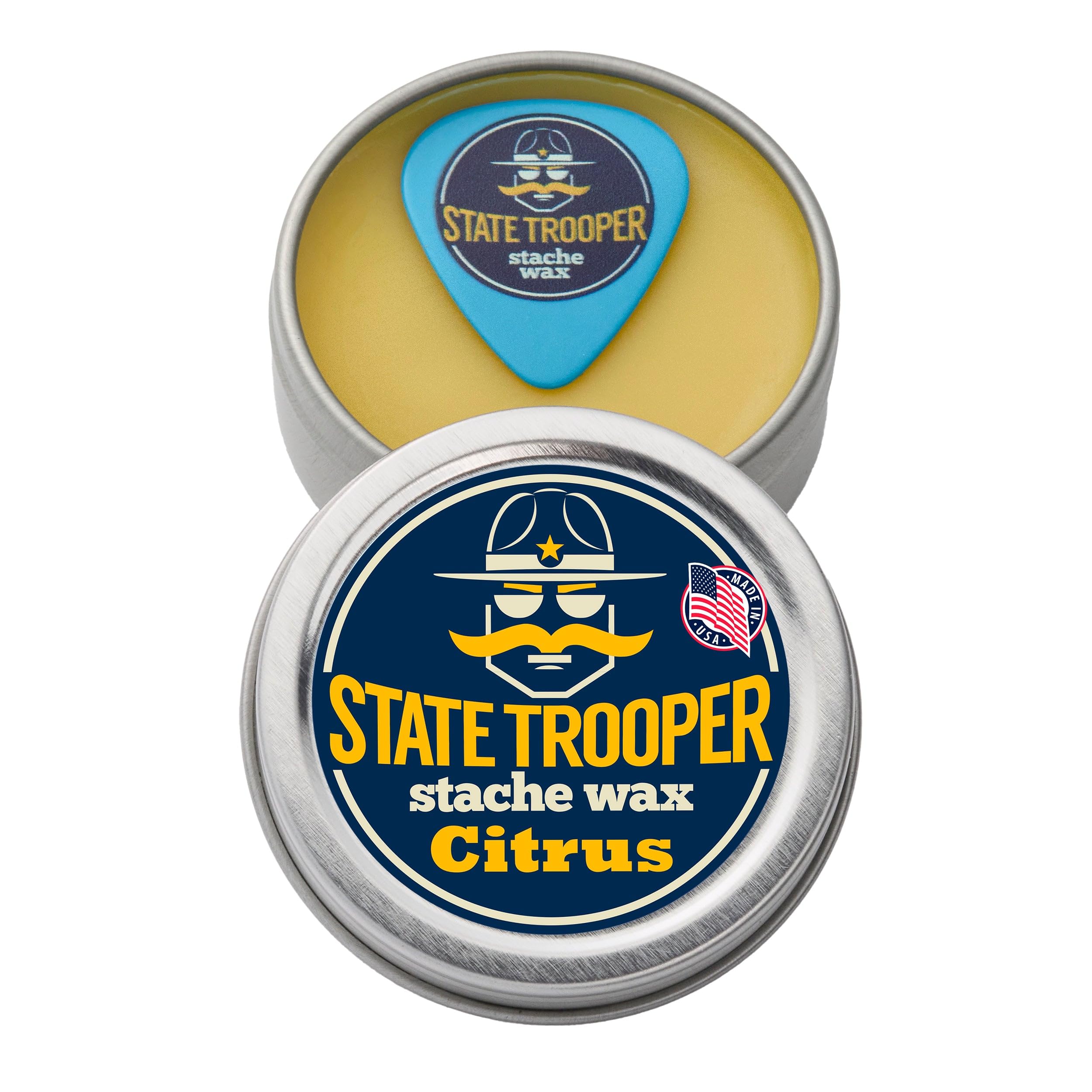 Mustache Wax - Medium Hold - Citrus Scent - One Ounce Tin