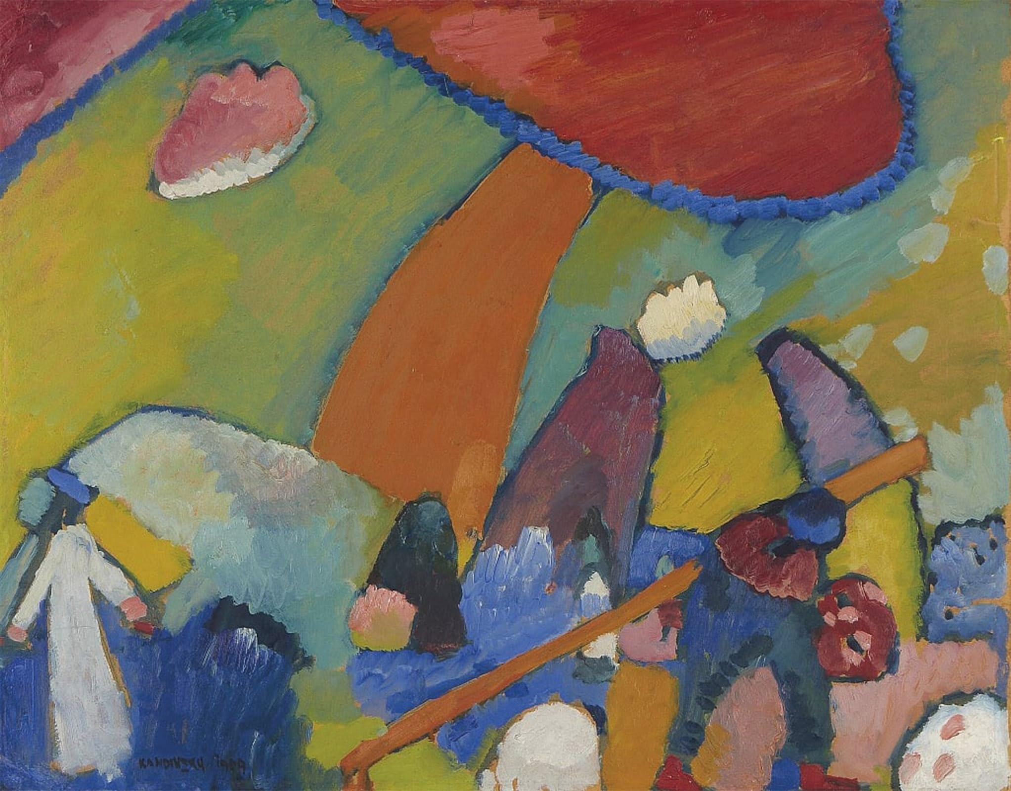 ARTXLXXBN Famous Painting Art Wall Decor Abstract Art Picture Beach scene by Wassily Kandinsky Animal Pictures for Home Decor 60x90cm