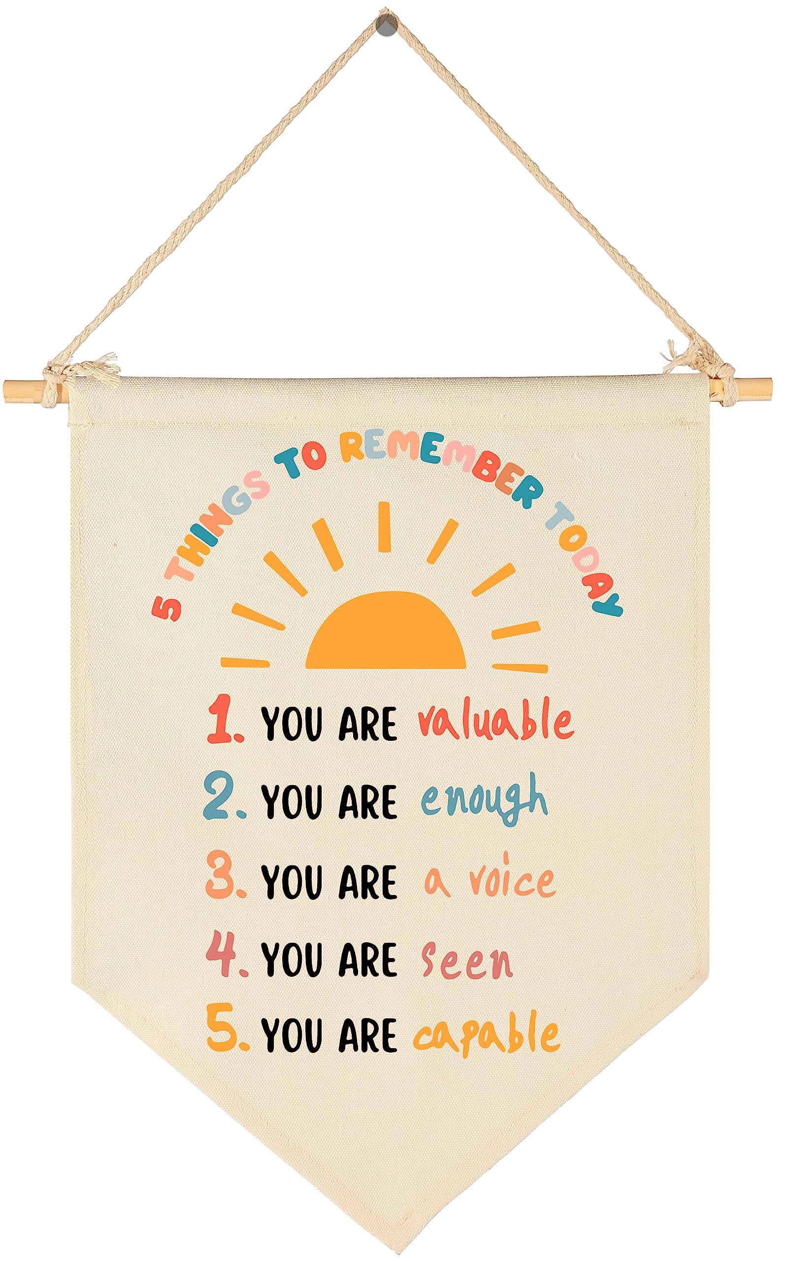 Mental Health Education Banner-Calming Corner Banner-Positive Affirmation Motivational Wall Decorations for Teacher Kids Teen,Therapist Office Child's
