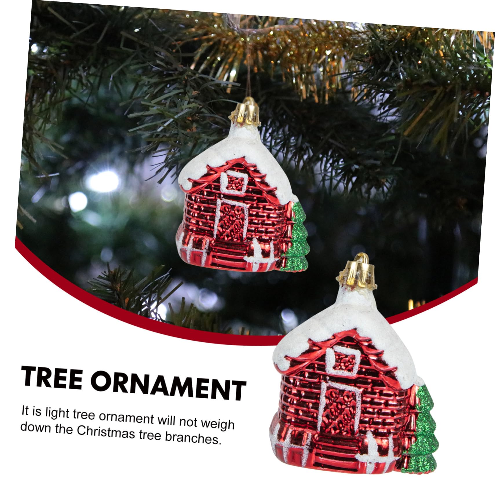 Cabilock 18 Piezas decoración del árbol de Navidad de Fiesta de Navidad Adornos Rojos Colgantes navideños Christmas Tree Colgantes de árbol de Navidad Adorno Colgante de Navidad