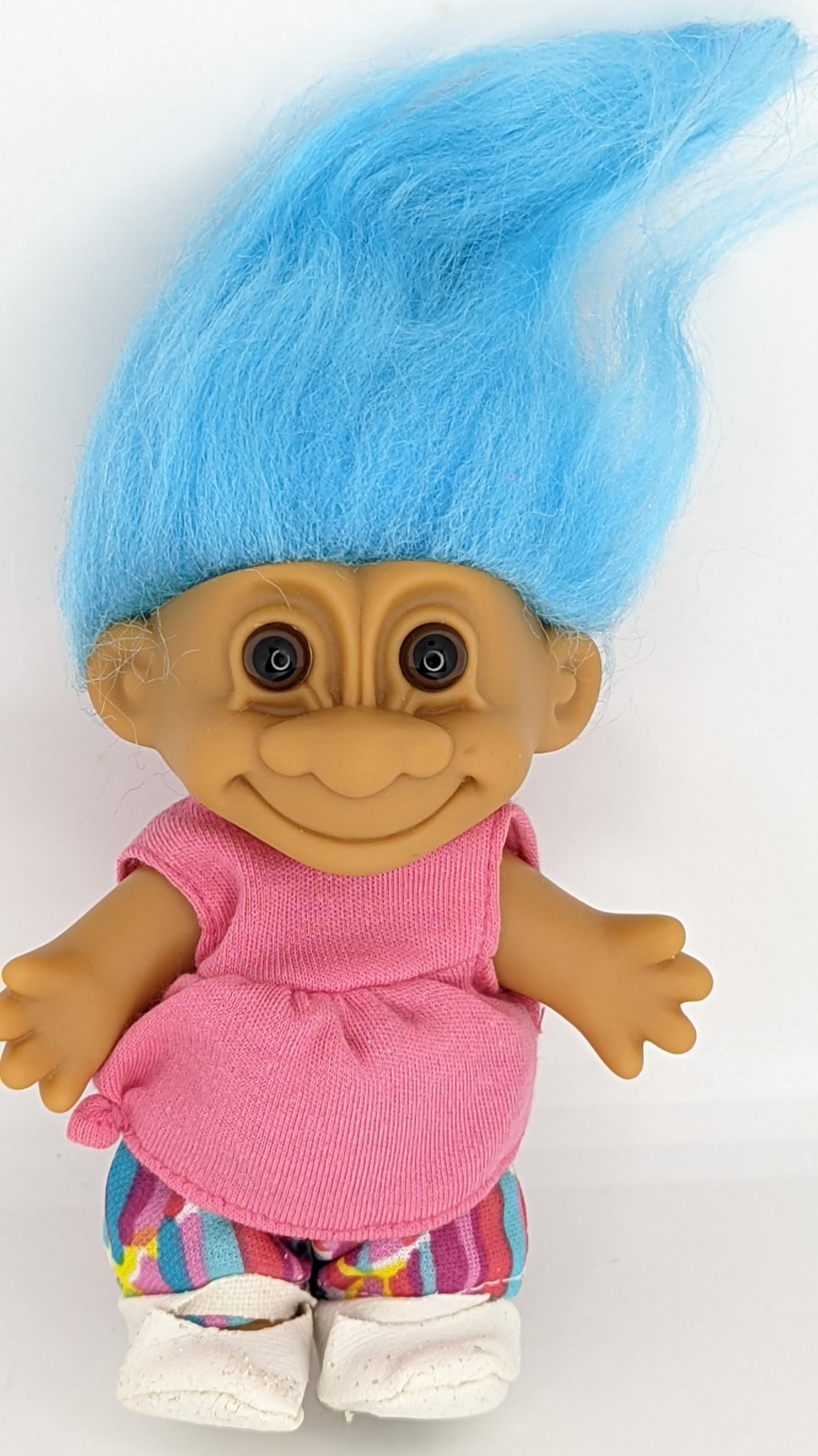 Generic Troll Doll Blue Hair Retro Vintage Girl 1990s