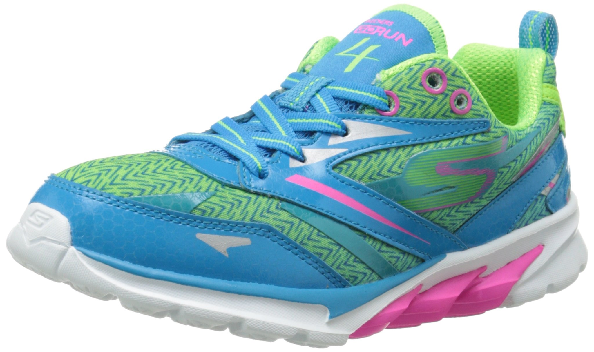 Skechers Kids 80653L Go Run 4 Running Shoe,Blue/Multi,10.5 M US Little Kid