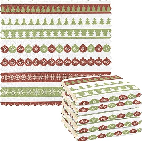 Saco de harina de Navidad con bordes para cocina, paños de cocina para cocina, toallas de mano de Navidad para cocina