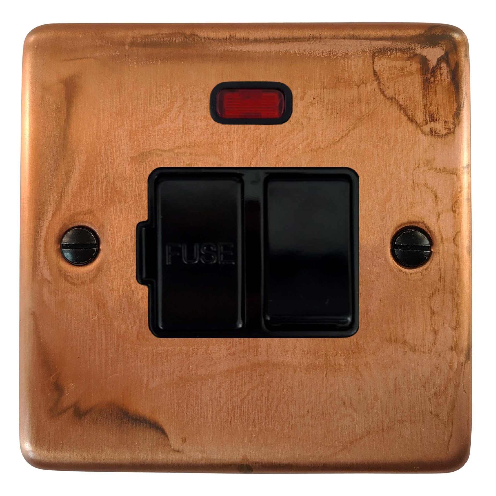 G&H Brassware G&H Ctc27b Standard Plate Tarnished Copper 1 Gang Fused Spur 13A Switched & Neon