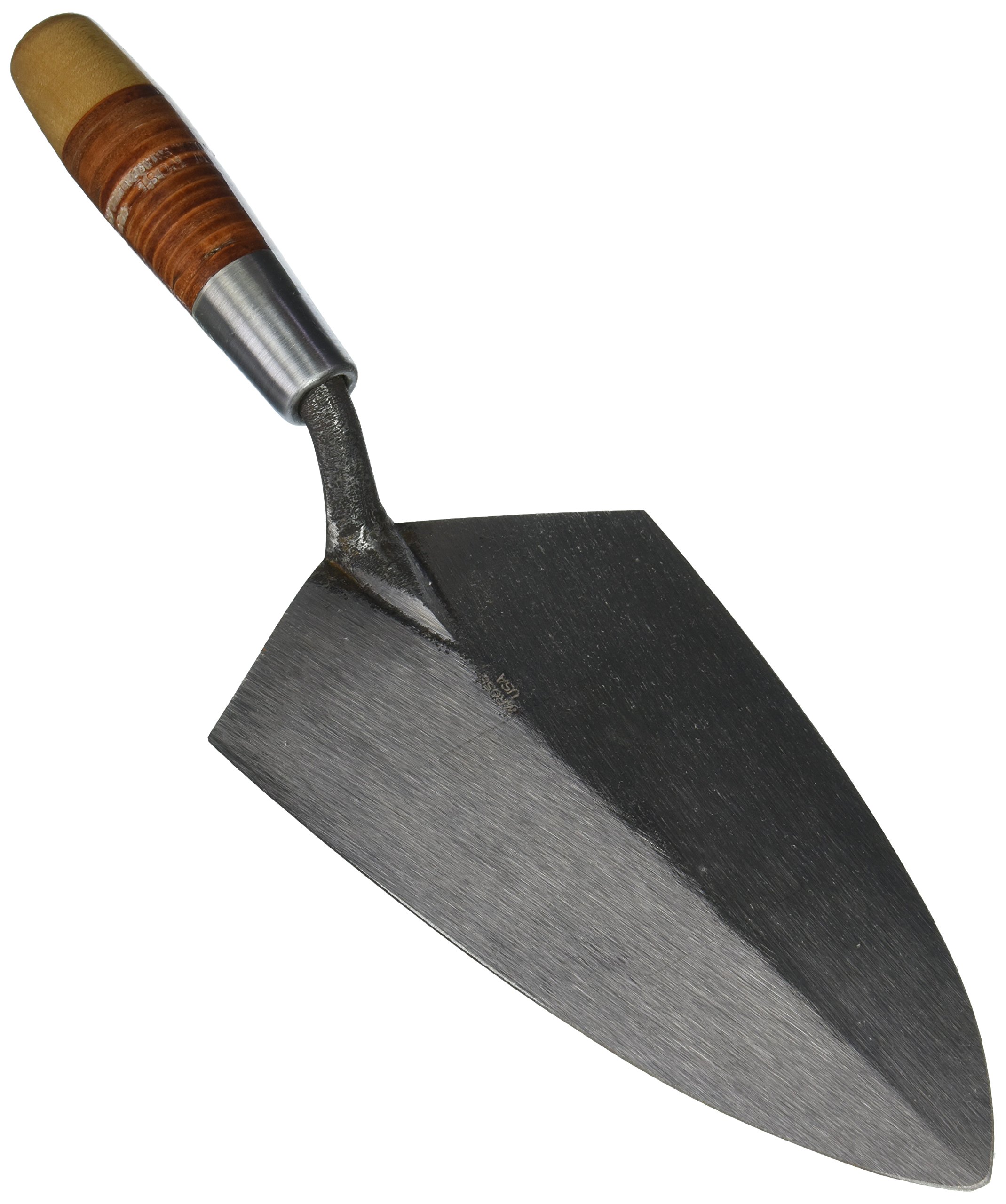 W. Rose RO310-10 10" Philadelphia Brick Trowel w/Leather Handle