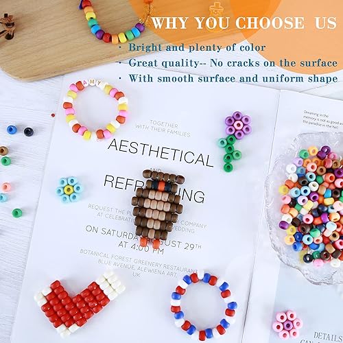 Miniatura 4 de Megoogo - Cuentas de poni para hacer pulseras 3300 cuentas de pulsera de 0354in de color mixto cuentas de plástico esmerilado para hacer joyas