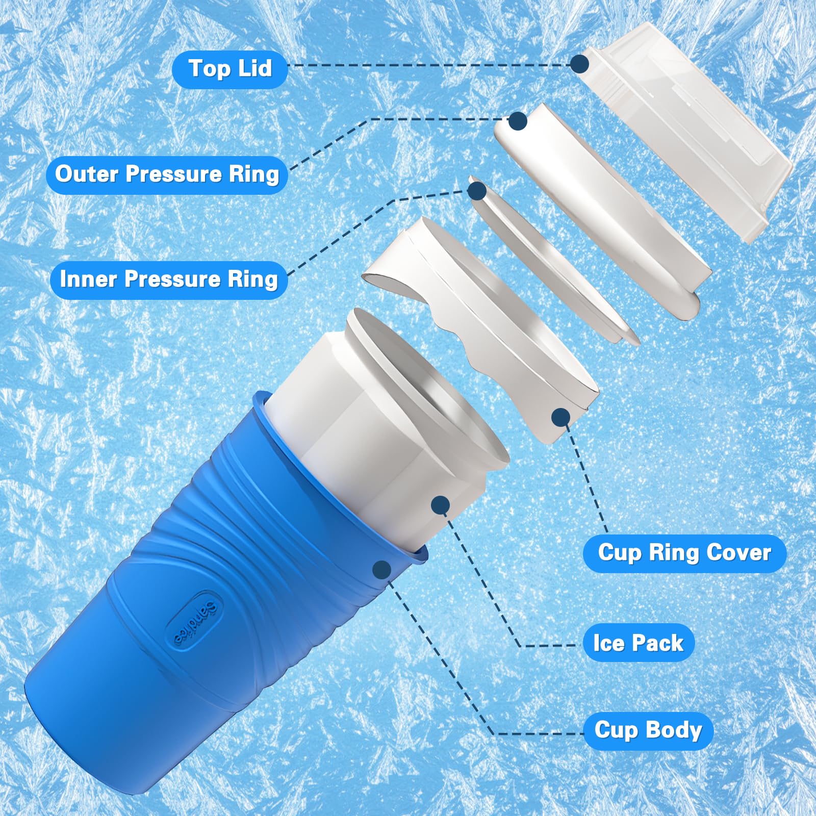 Slushy Maker 500 ml Macchina per Granita in Silicone Frozen Magic Squeeze Cup Smoothie DIY Homemade Smoothie Cup with 2 In 1 Straw And Spoon per l'estate