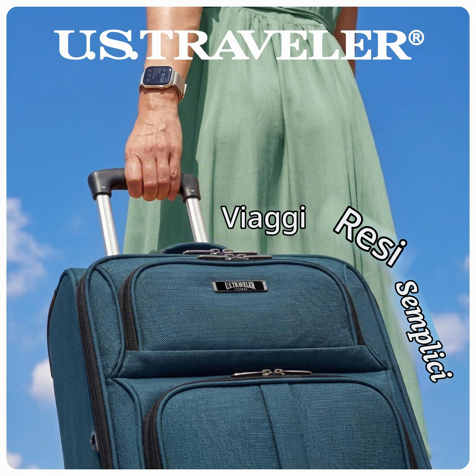 U.S. Traveler Aviron Bay Valigia espandibile morbida con ruote girevoli