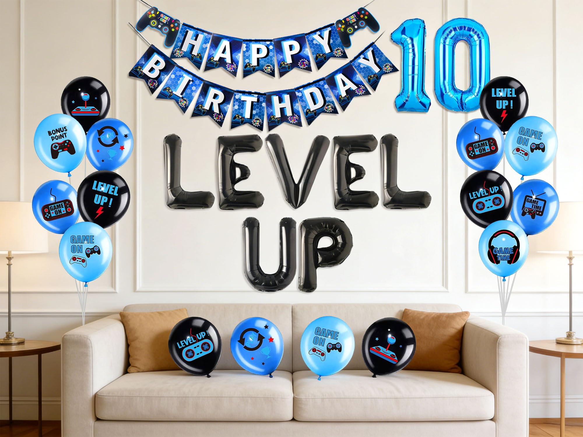 10th Birthday Decorations for Boys 10th Birthday Video Game Party Decorations for Boys Level Up 10 Party Decorations Video Game Themed Birthday