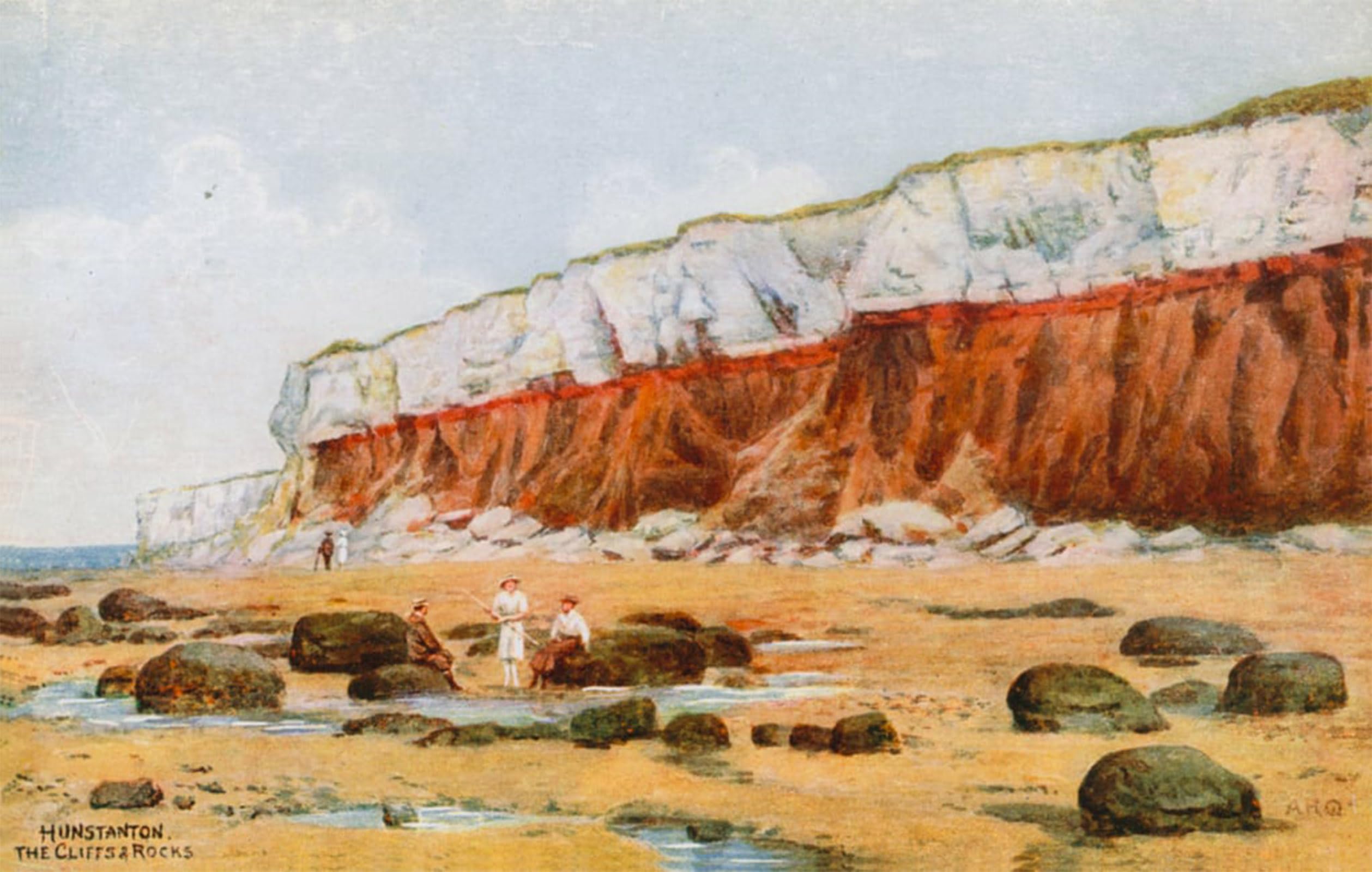 ARTXLXXBN Famous Painting Canvas Artwork Graffiti Print Hunstanton the Cliffs and Rocks by Alfred Robert Quinton Portrait Canvas Image for Home Decor 60x90cm
